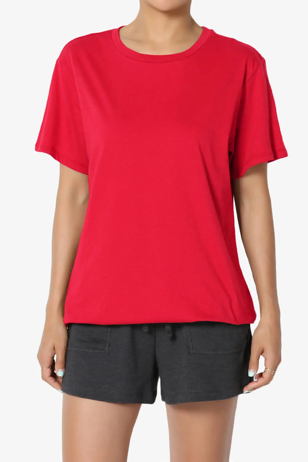 Mayra O Neck Cotton Boyfriend Tee PLUS