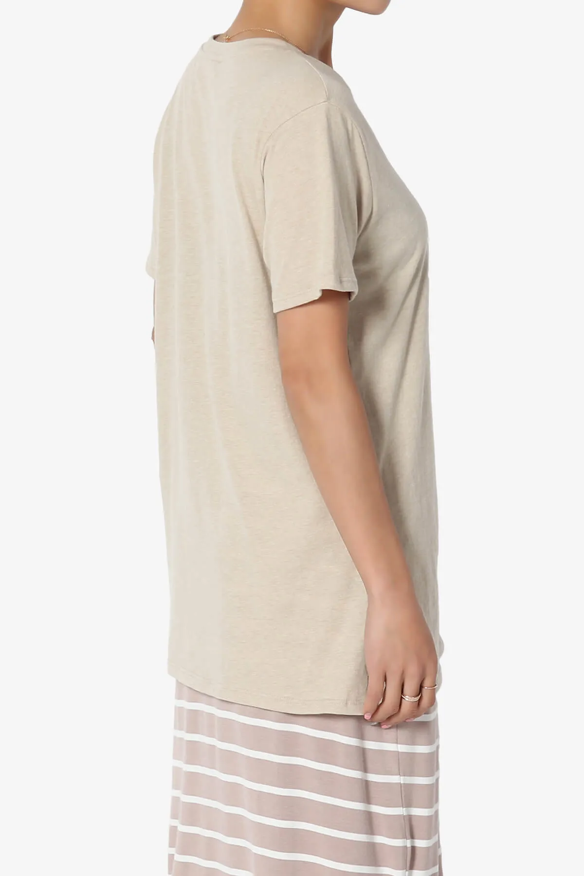 Mayra O Neck Cotton Boyfriend Tee PLUS