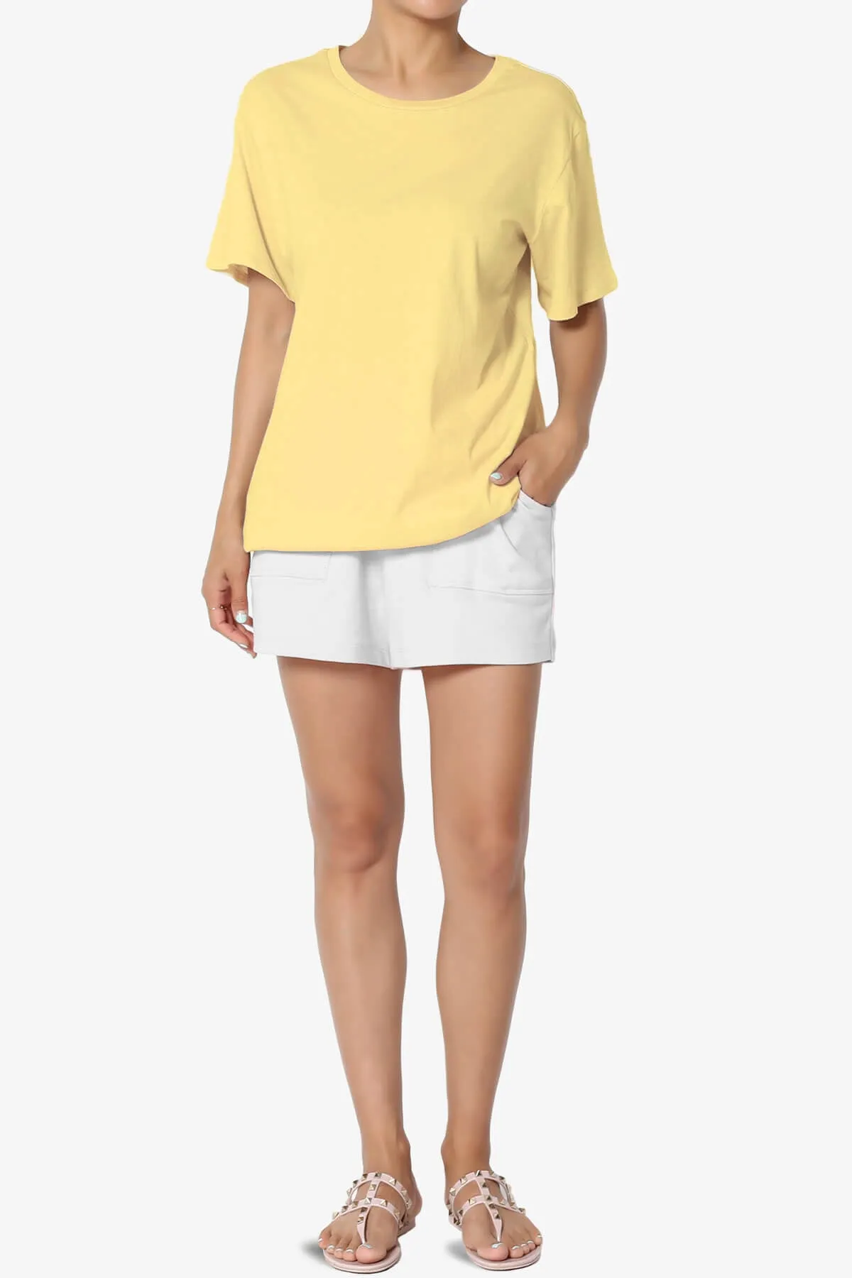 Mayra O Neck Cotton Boyfriend Tee PLUS