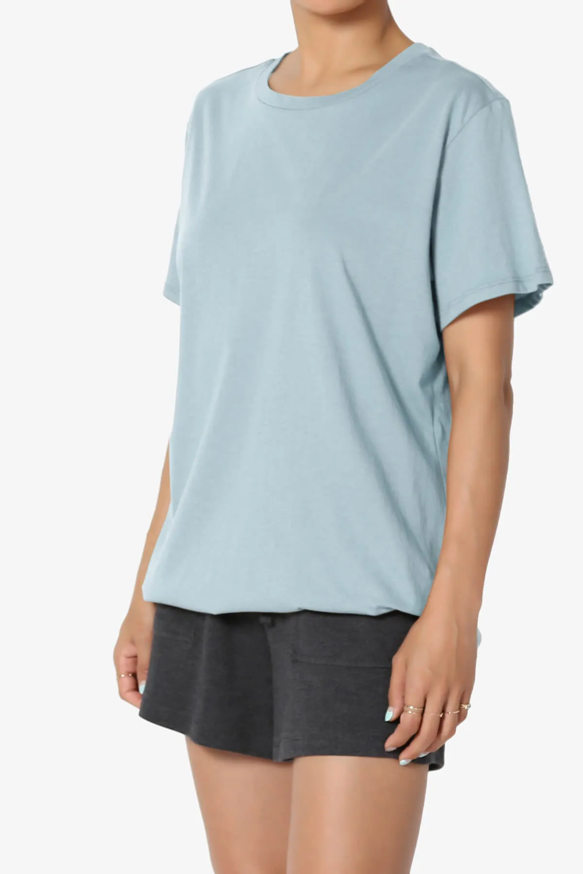 Mayra O Neck Cotton Boyfriend Tee PLUS
