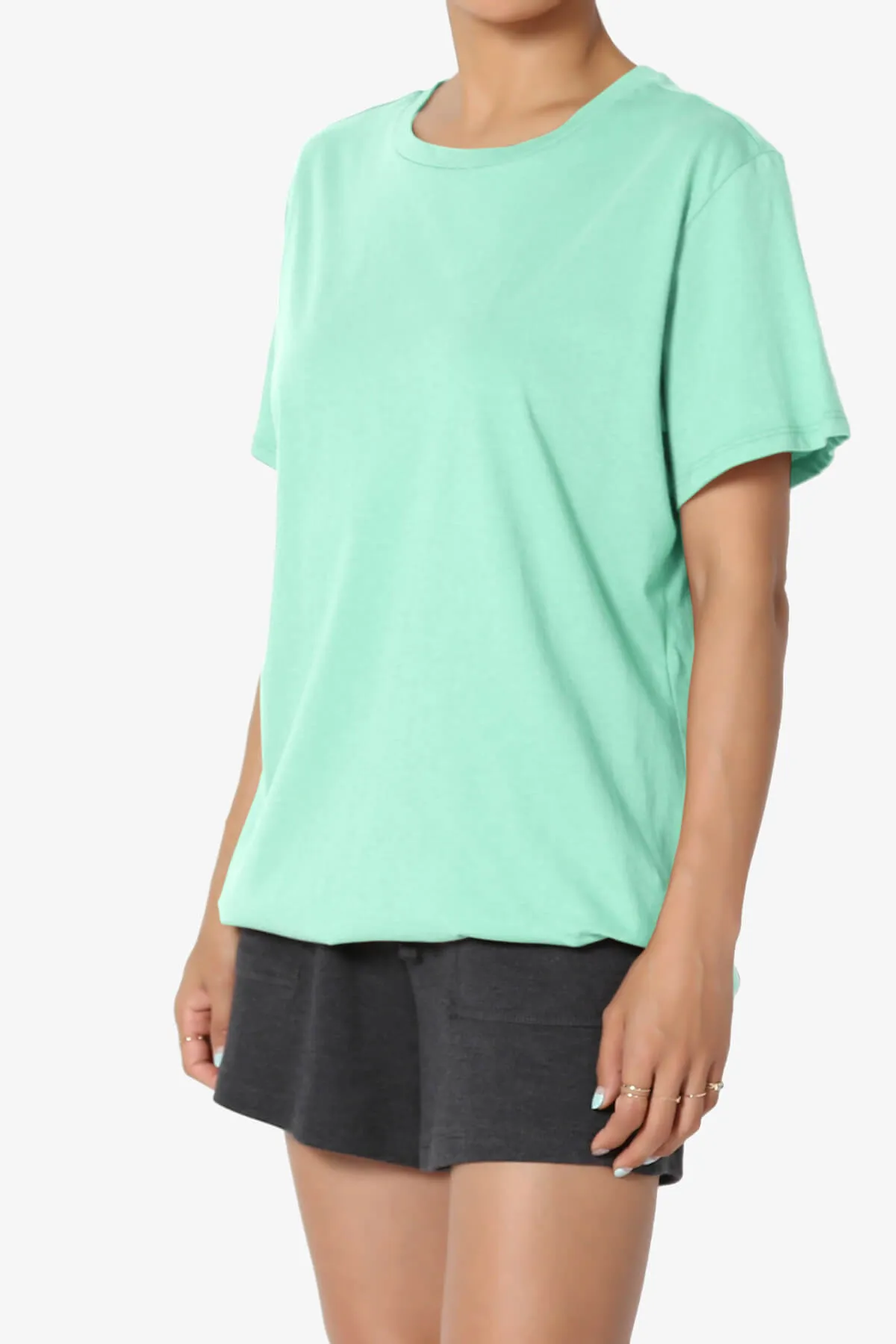 Mayra O Neck Cotton Boyfriend Tee PLUS