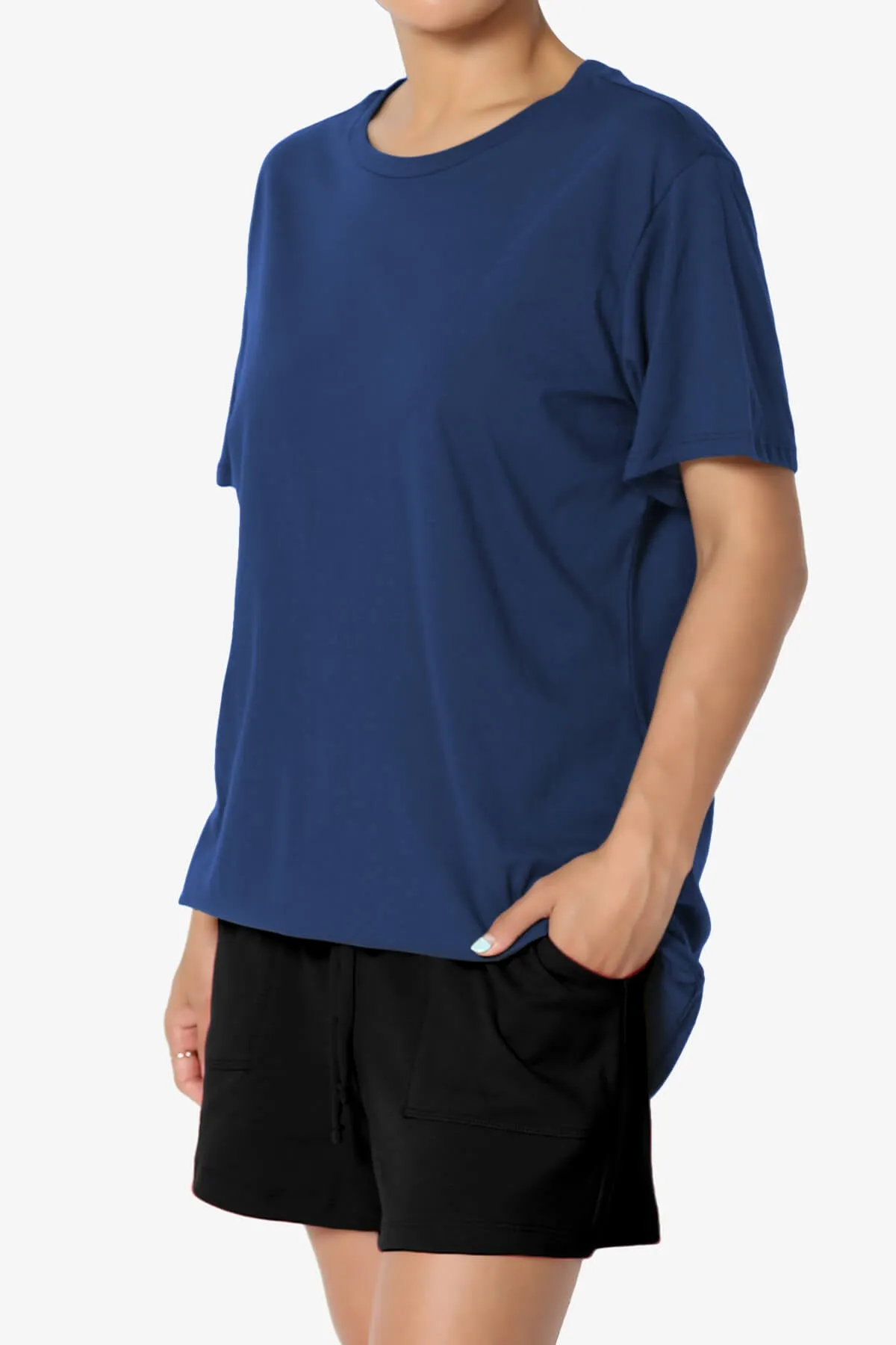 Mayra O Neck Cotton Boyfriend Tee PLUS