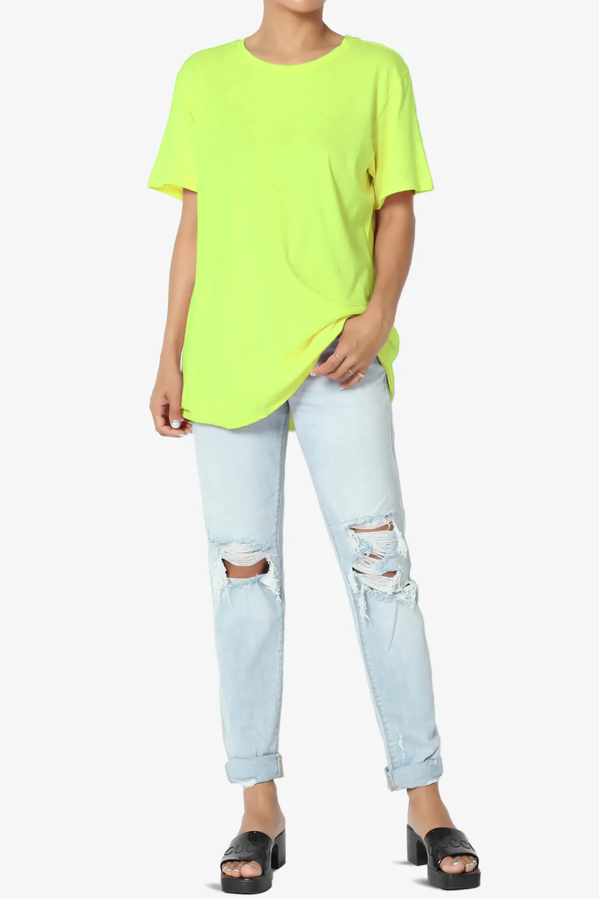 Mayra O Neck Cotton Boyfriend Tee PLUS