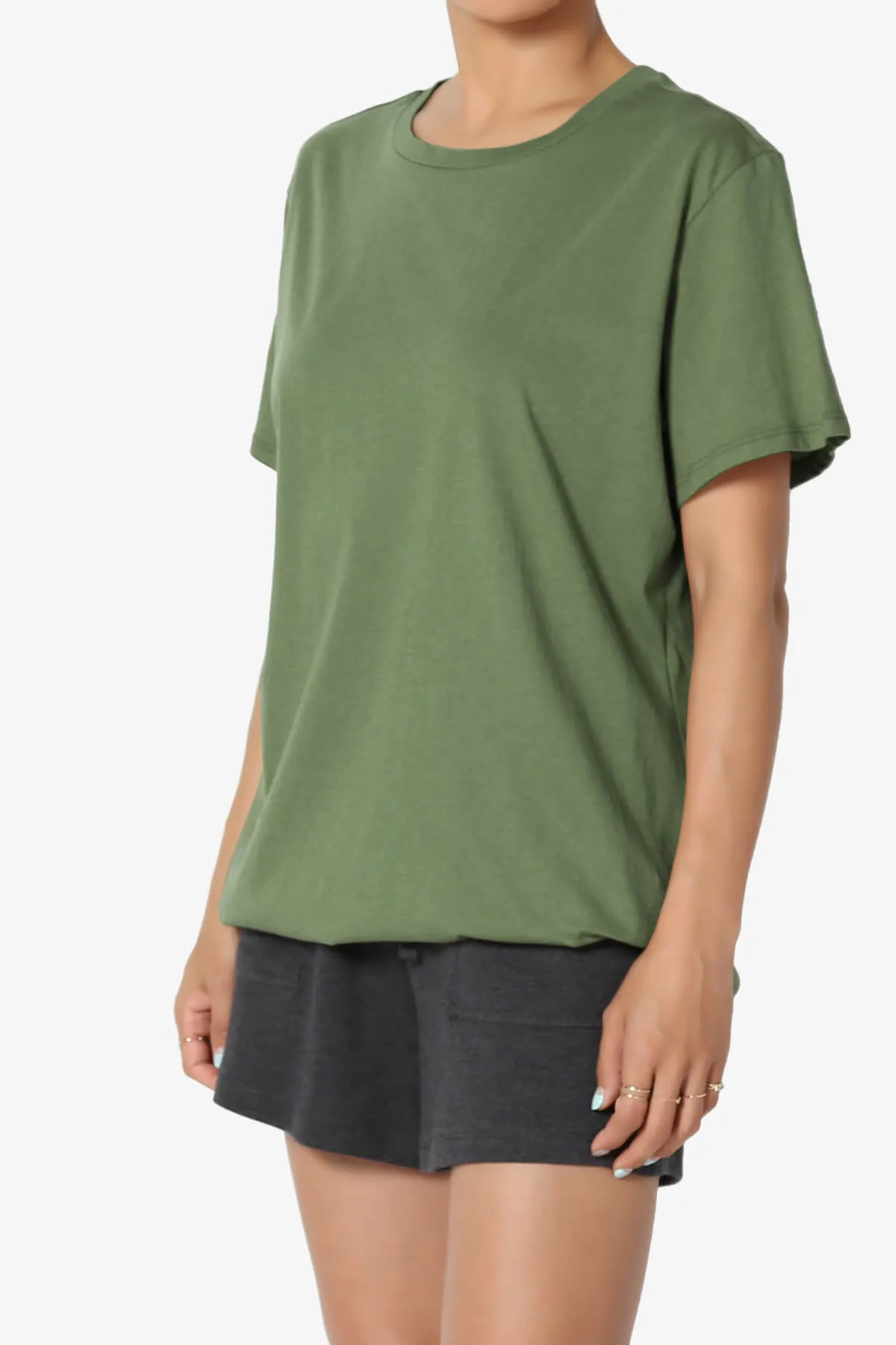 Mayra O Neck Cotton Boyfriend Tee PLUS