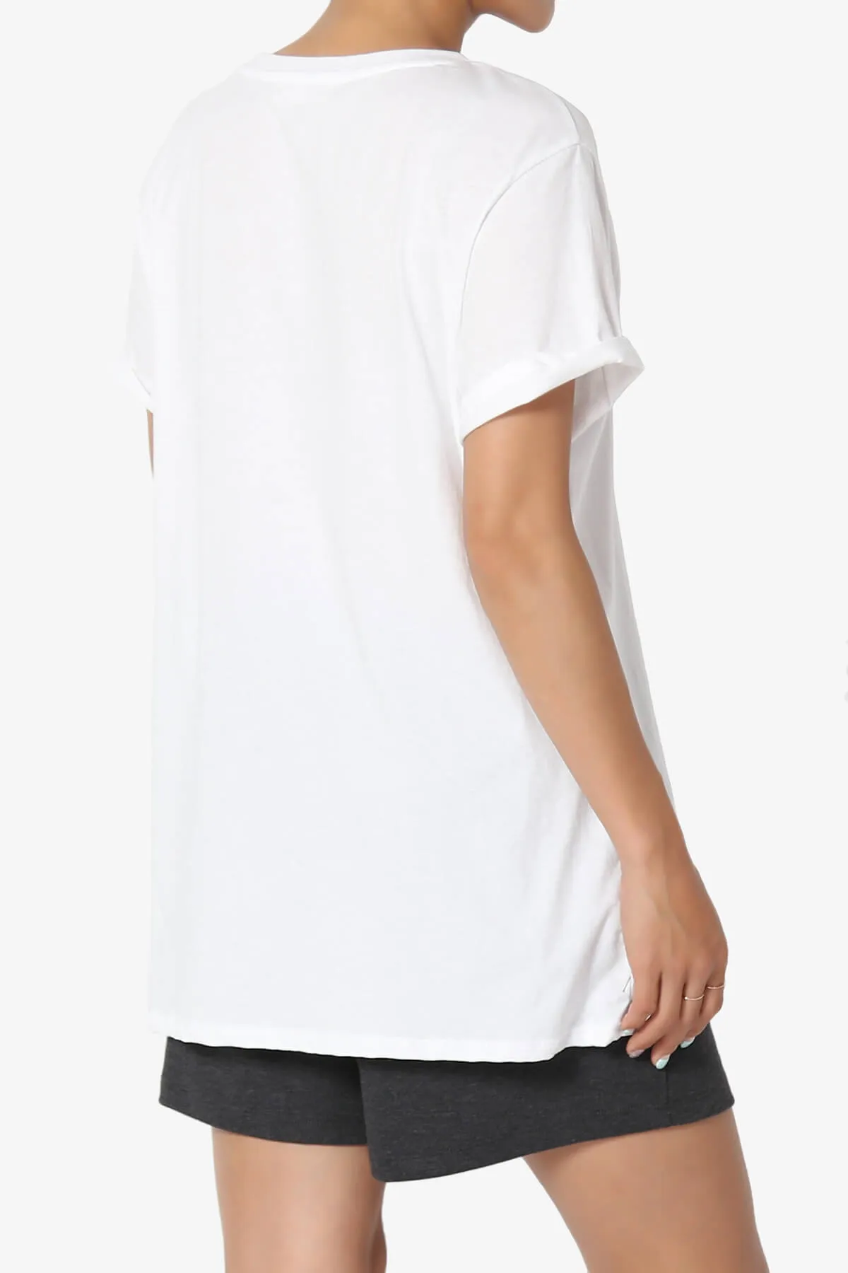 Mayra O Neck Cotton Boyfriend Tee PLUS
