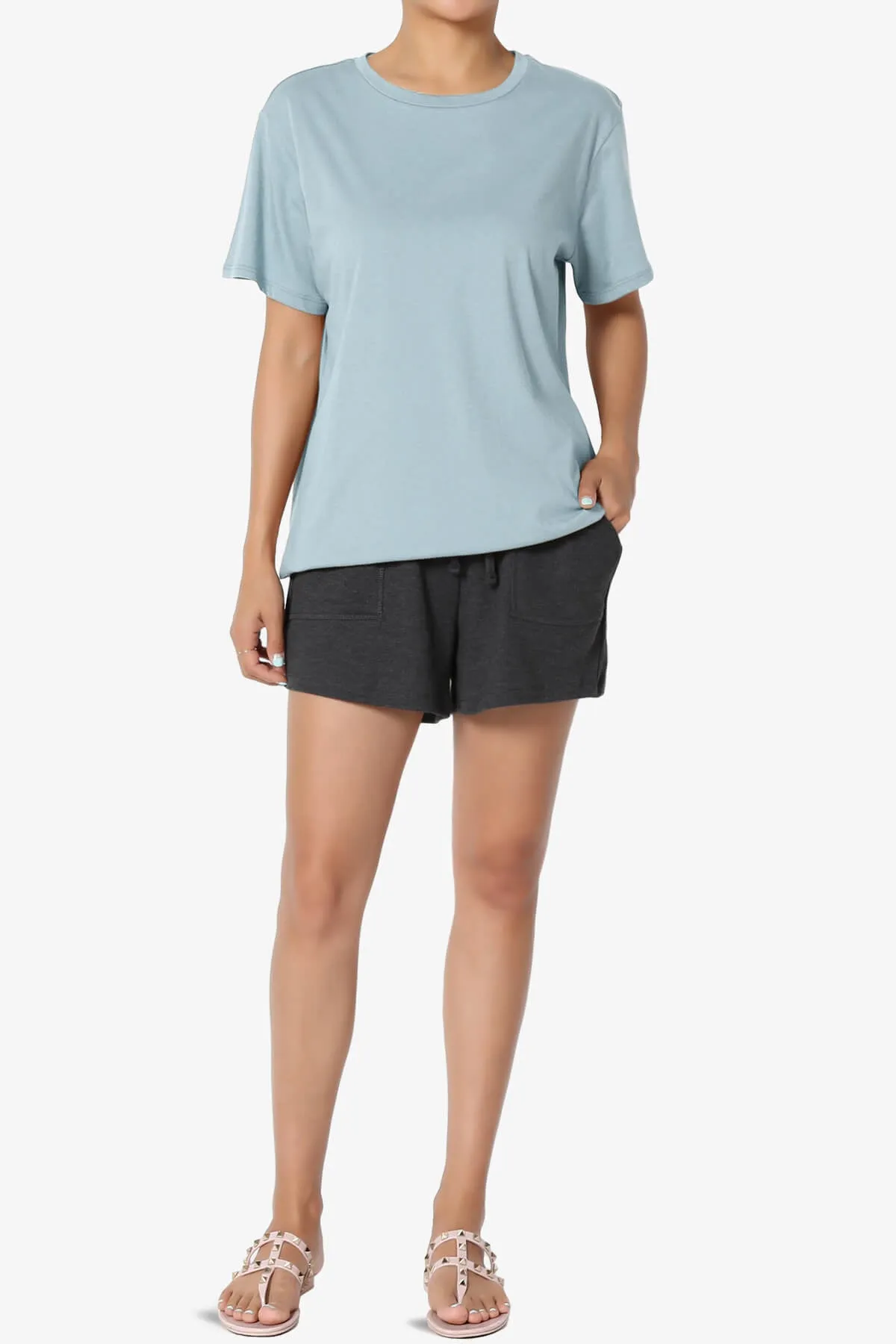 Mayra O Neck Cotton Boyfriend Tee PLUS