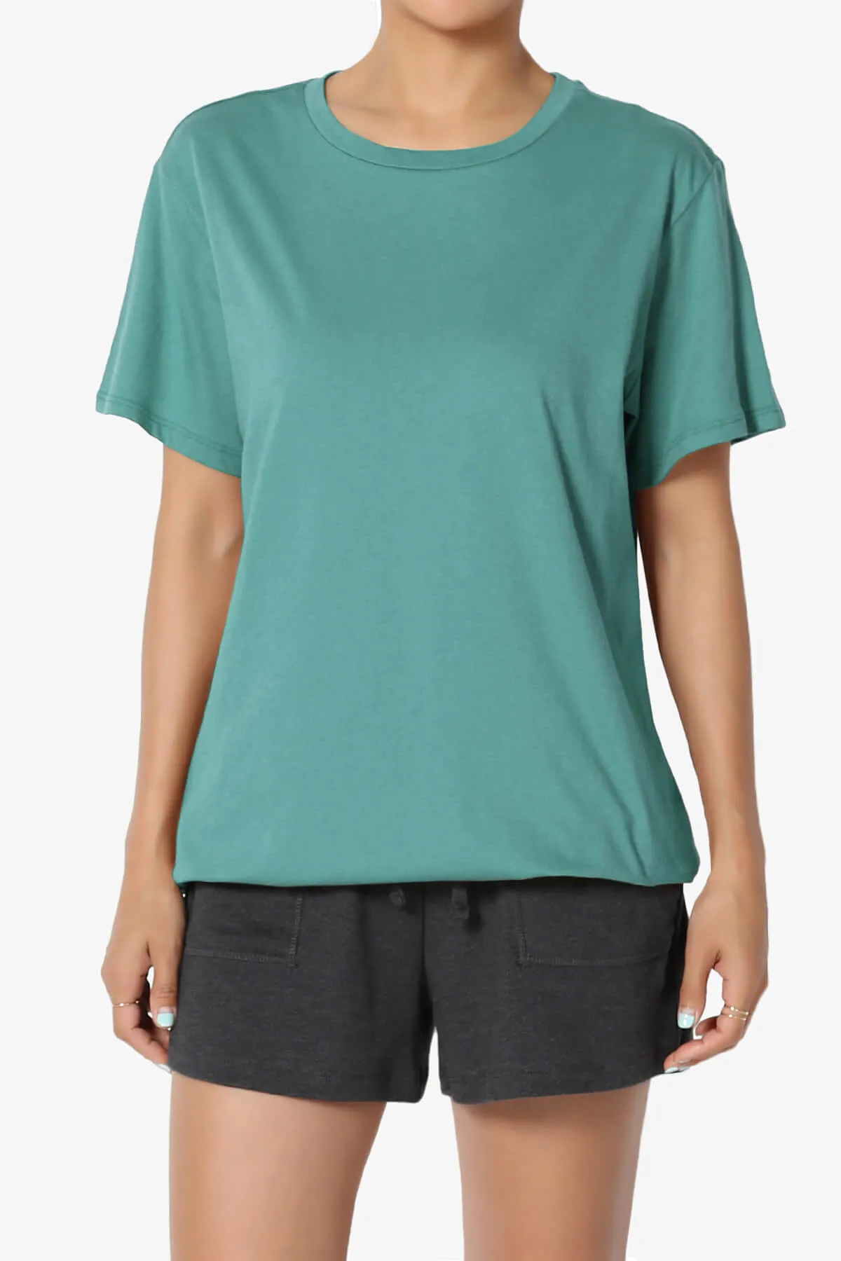 Mayra O Neck Cotton Boyfriend Tee PLUS