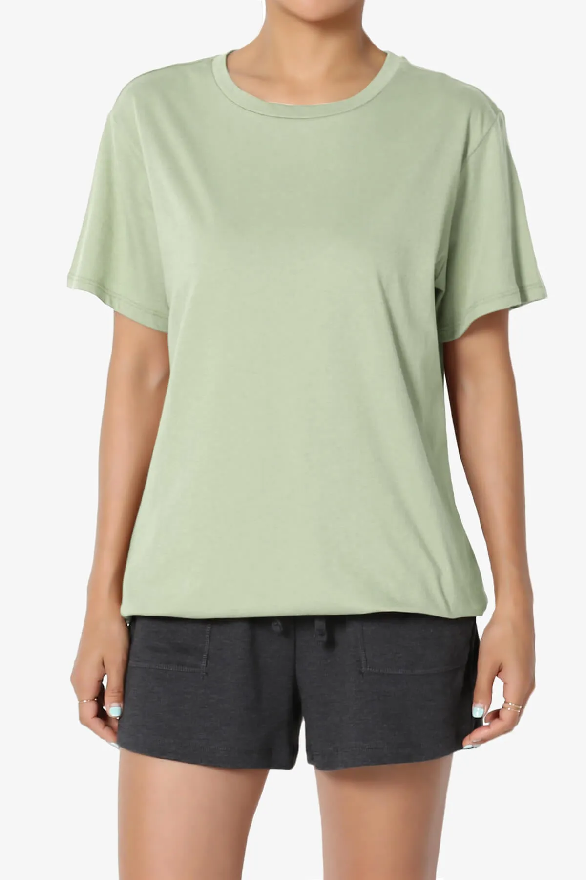 Mayra O Neck Cotton Boyfriend Tee PLUS