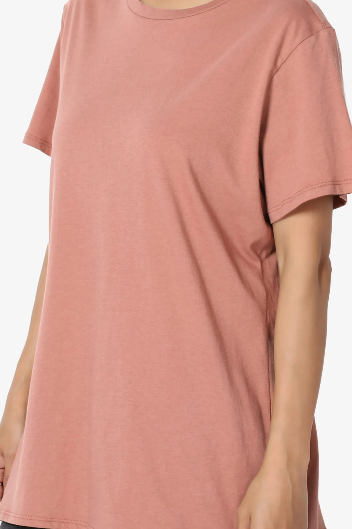 Mayra O Neck Cotton Boyfriend Tee PLUS