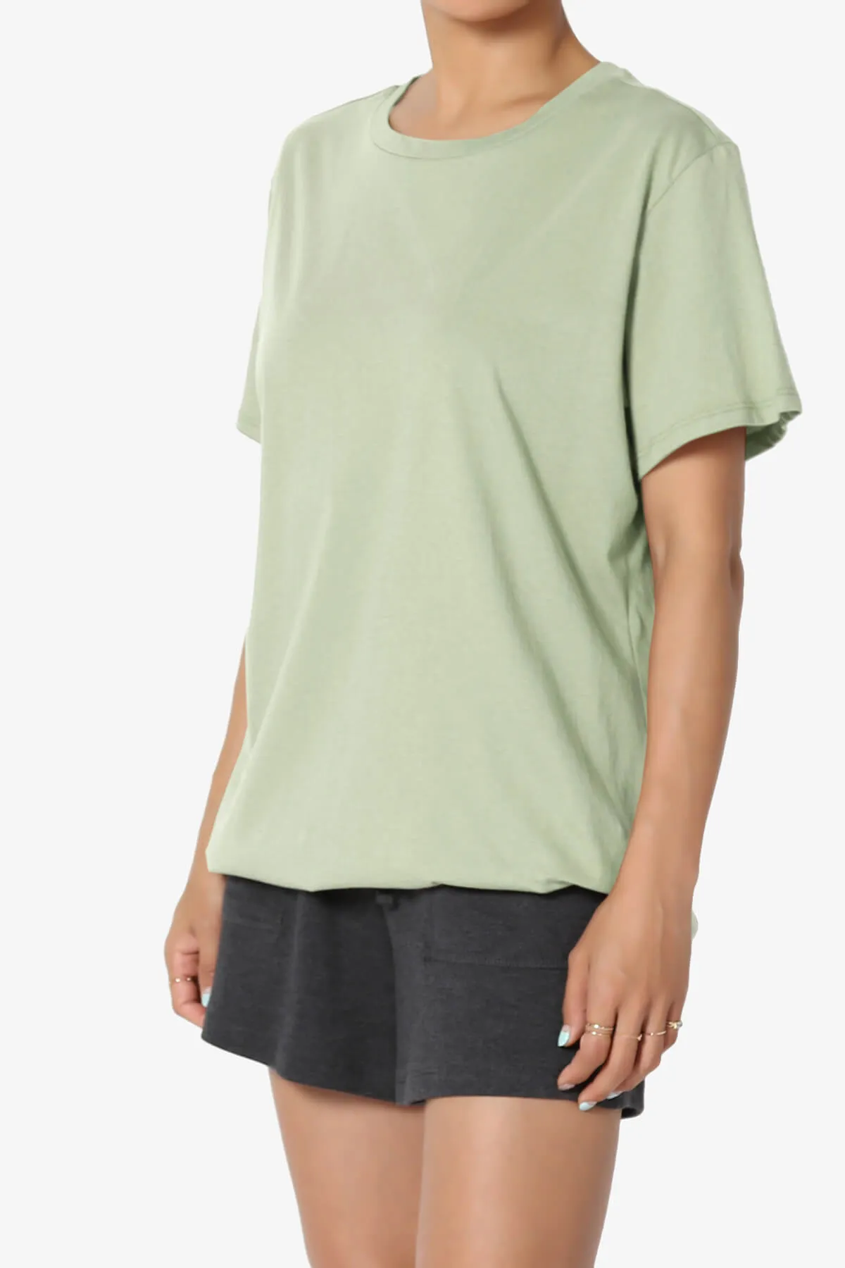 Mayra O Neck Cotton Boyfriend Tee PLUS
