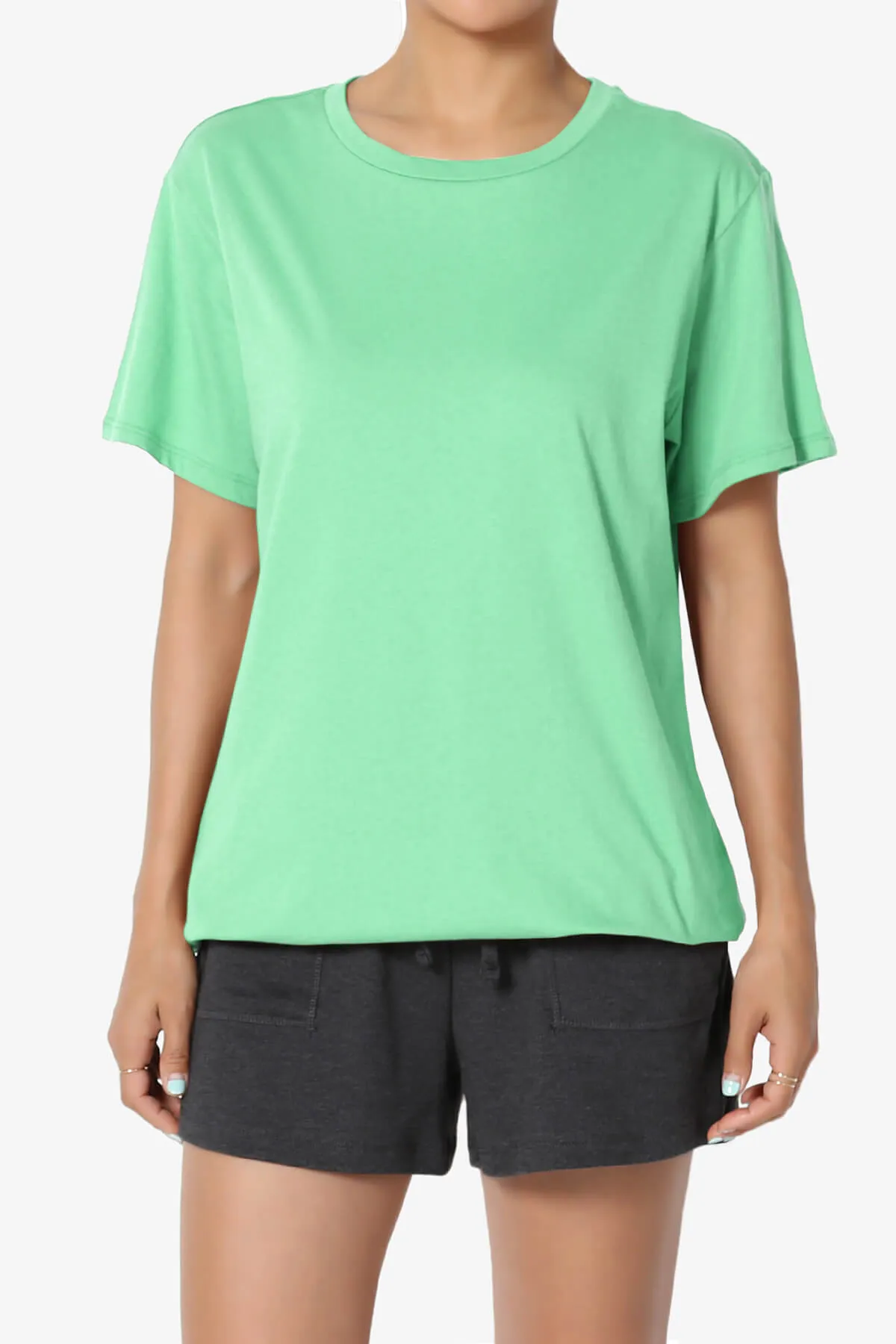 Mayra O Neck Cotton Boyfriend Tee PLUS