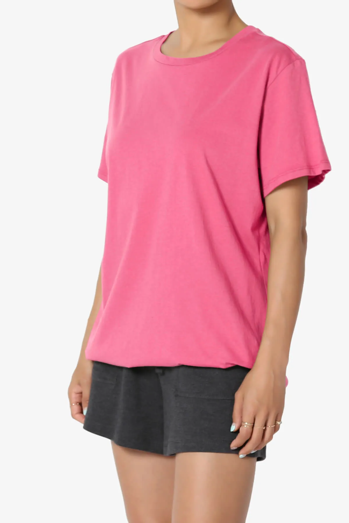 Mayra O Neck Cotton Boyfriend Tee PLUS