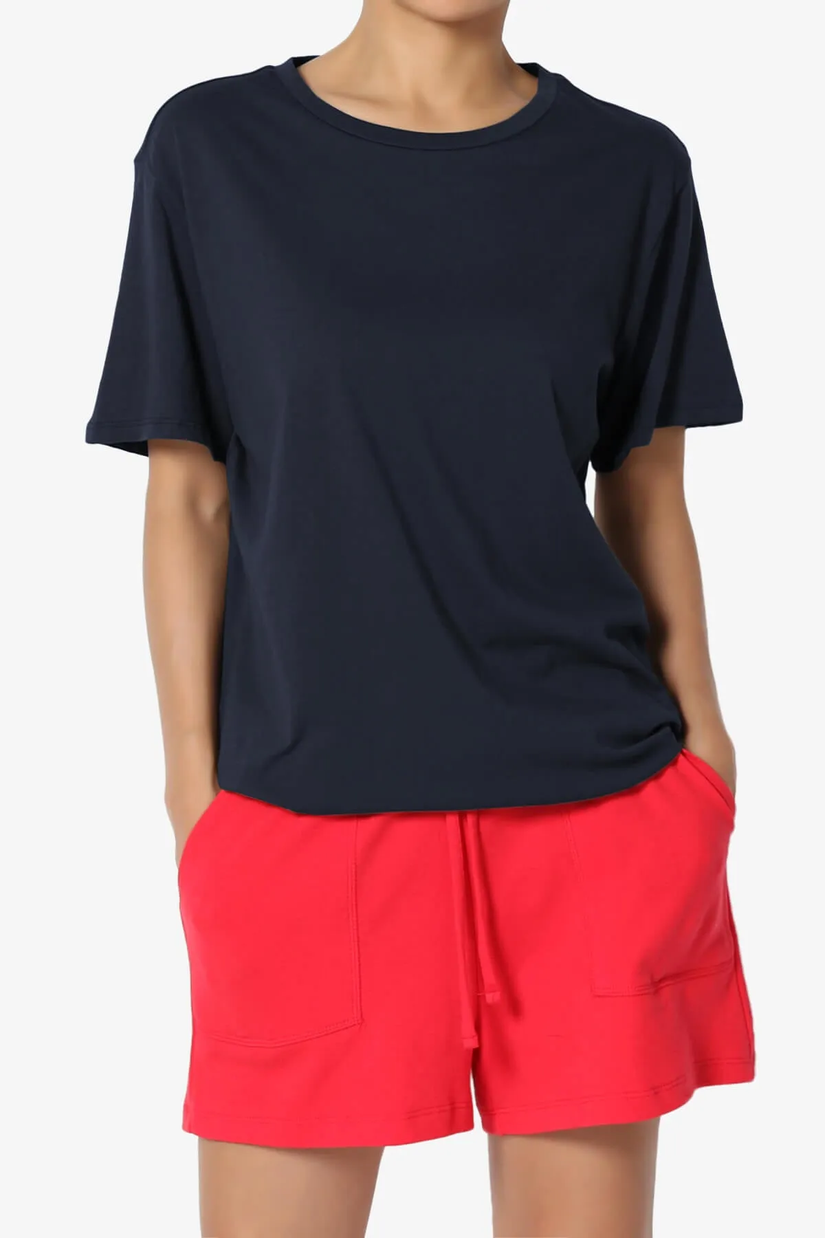 Mayra O Neck Cotton Boyfriend Tee PLUS