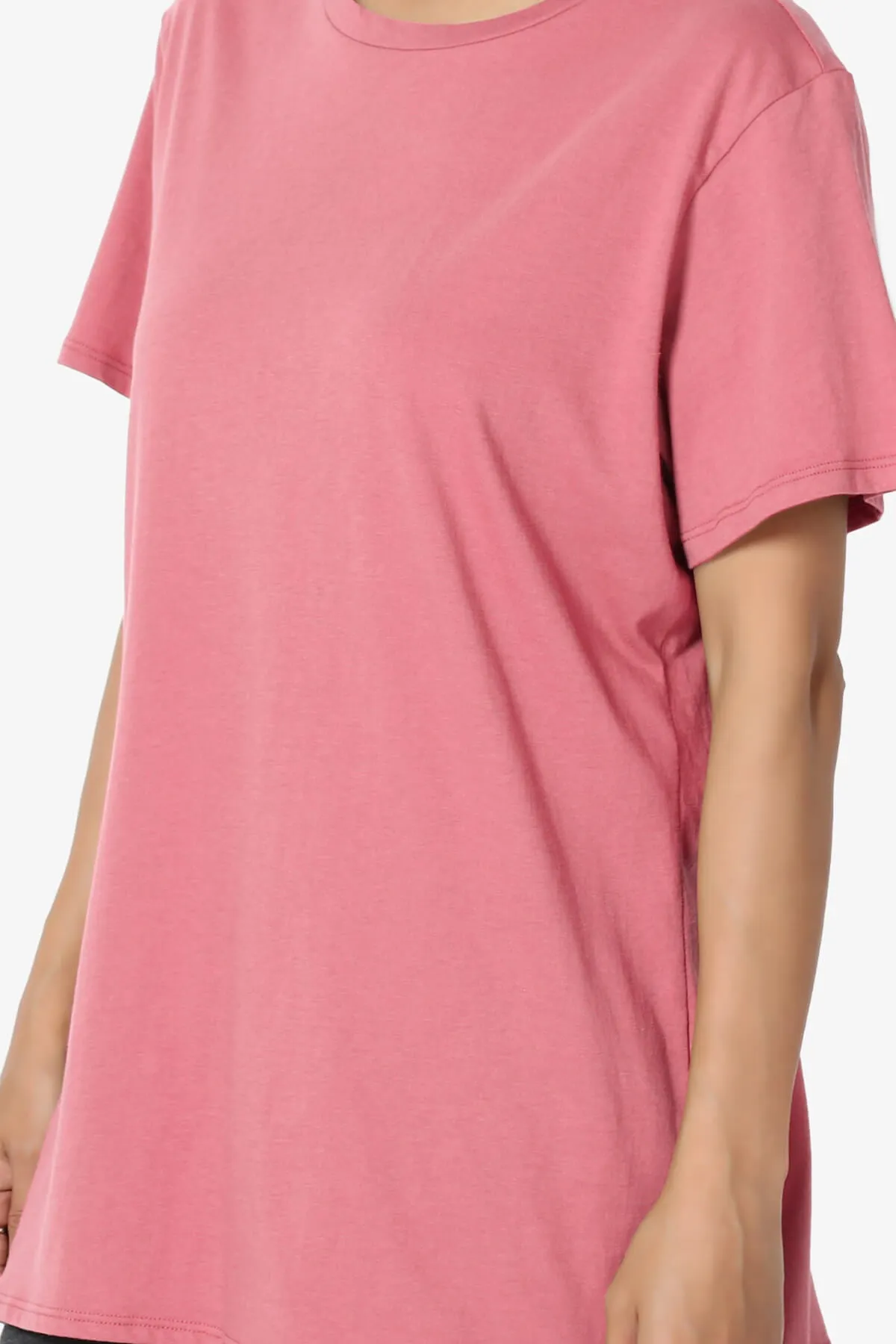 Mayra O Neck Cotton Boyfriend Tee PLUS
