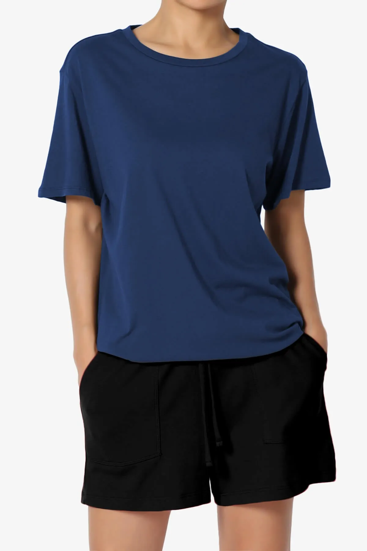 Mayra O Neck Cotton Boyfriend Tee PLUS