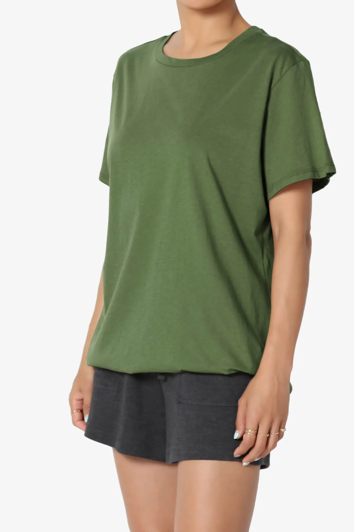 Mayra O Neck Cotton Boyfriend Tee PLUS
