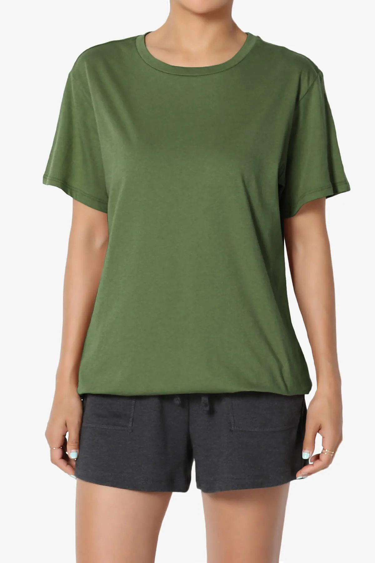 Mayra O Neck Cotton Boyfriend Tee PLUS