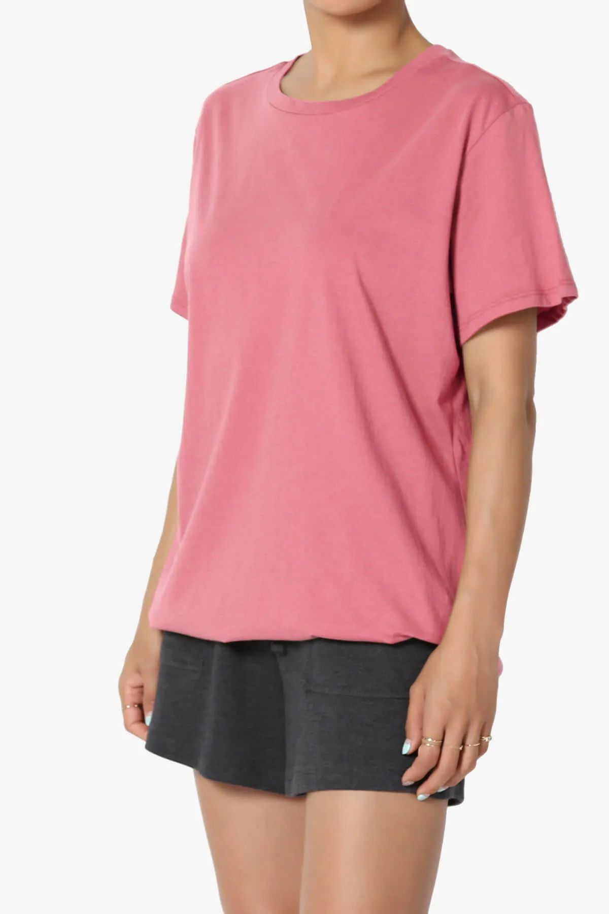 Mayra O Neck Cotton Boyfriend Tee PLUS