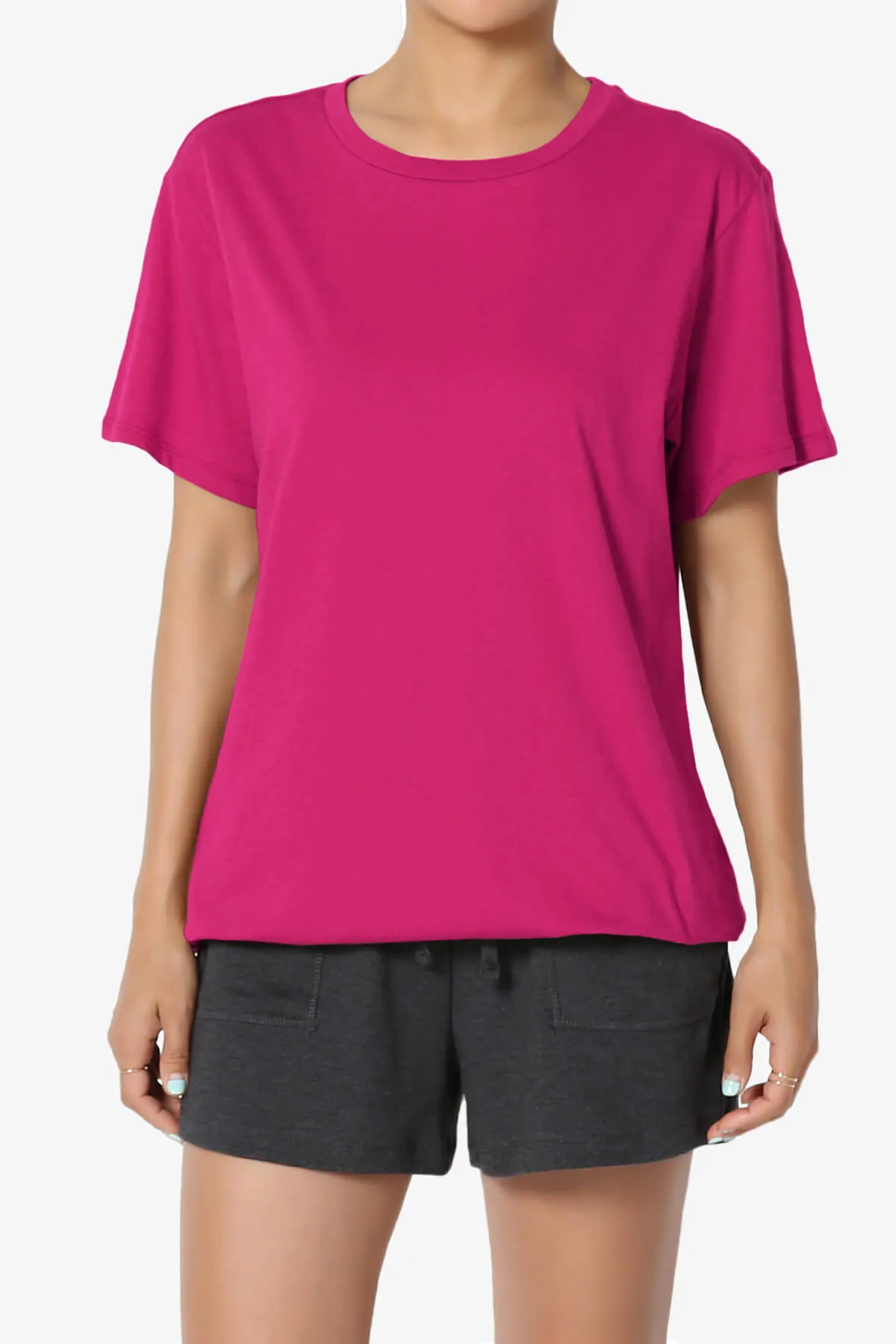 Mayra O Neck Cotton Boyfriend Tee PLUS