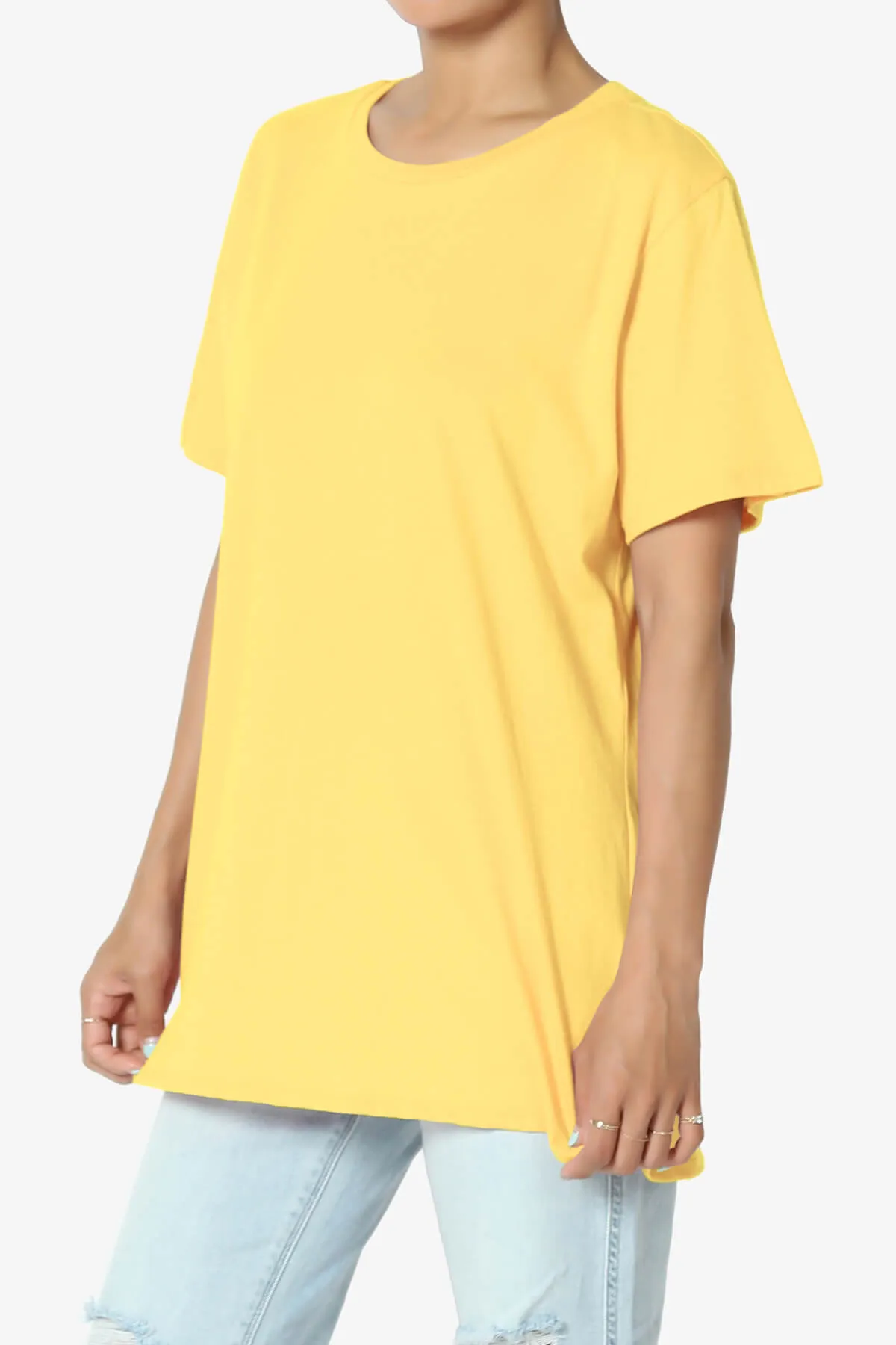 Mayra O Neck Cotton Boyfriend Tee PLUS