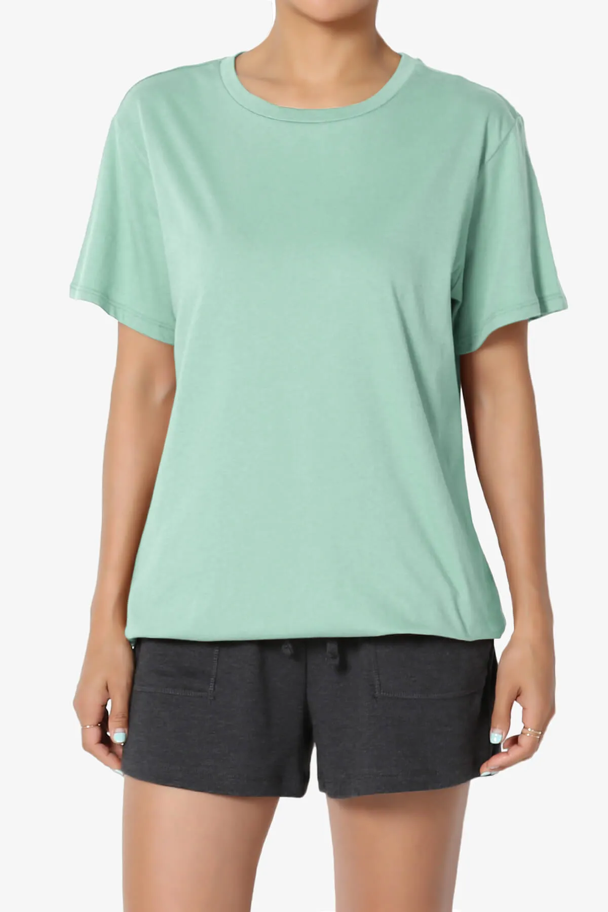 Mayra O Neck Cotton Boyfriend Tee PLUS