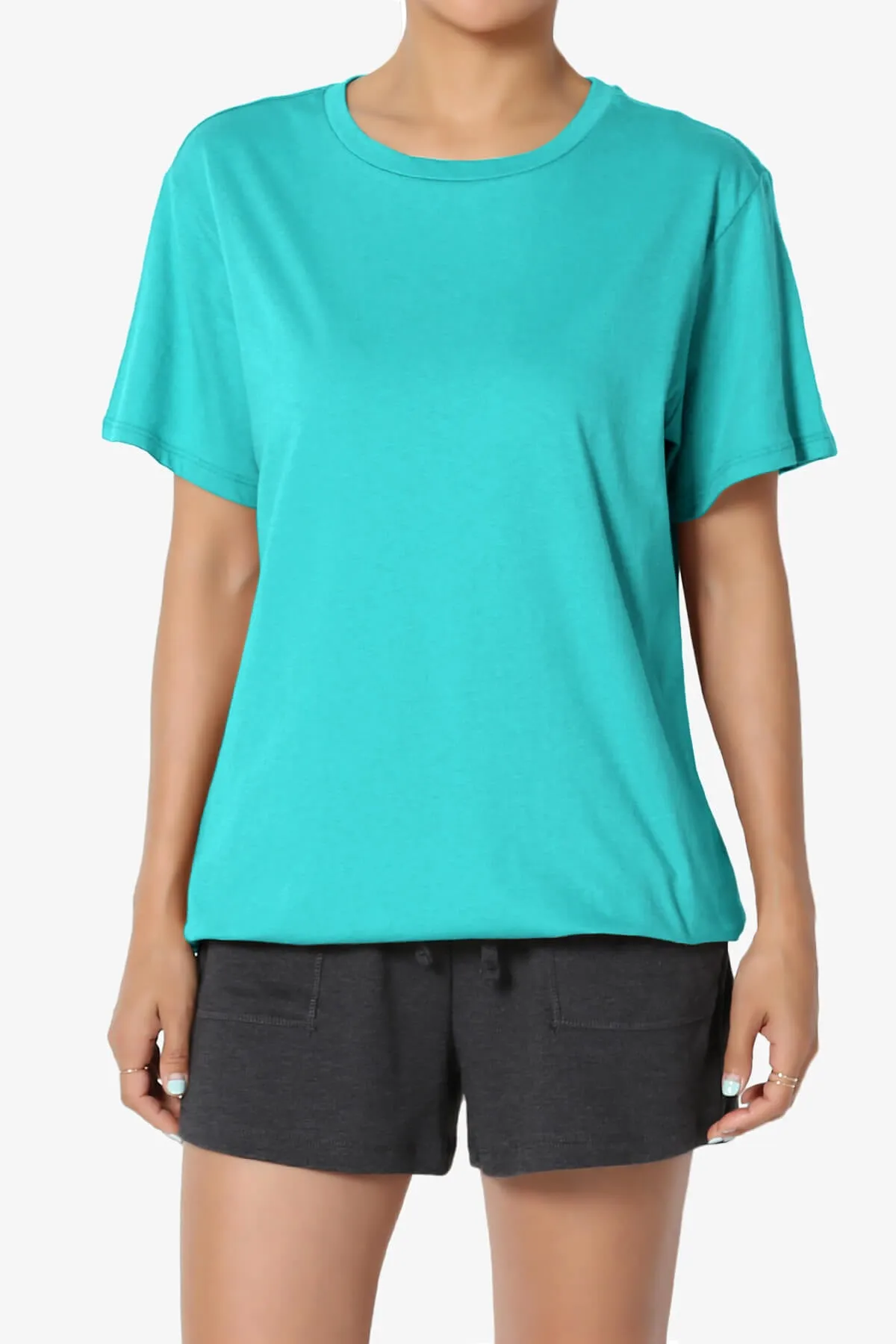 Mayra O Neck Cotton Boyfriend Tee PLUS