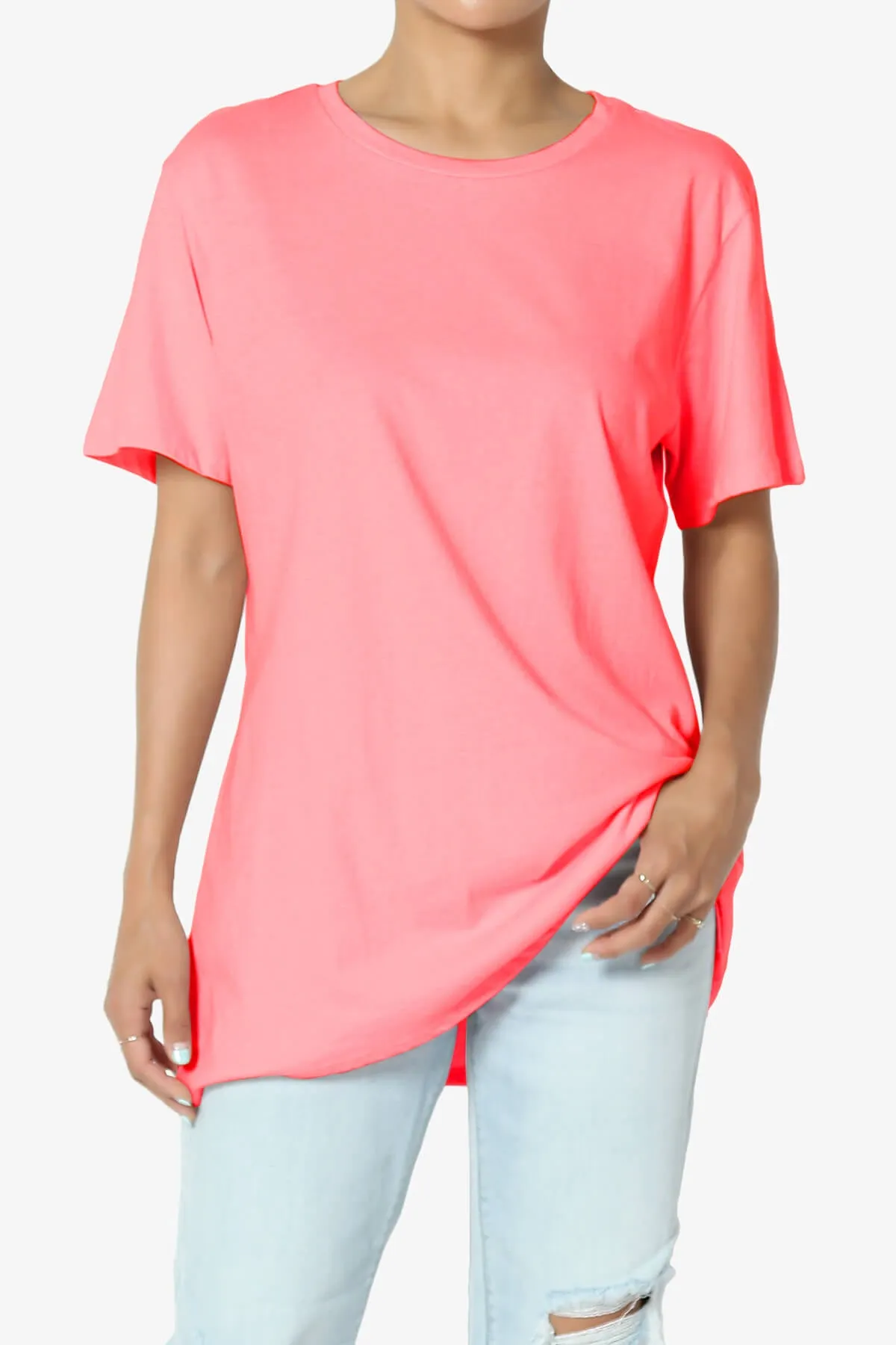 Mayra O Neck Cotton Boyfriend Tee PLUS