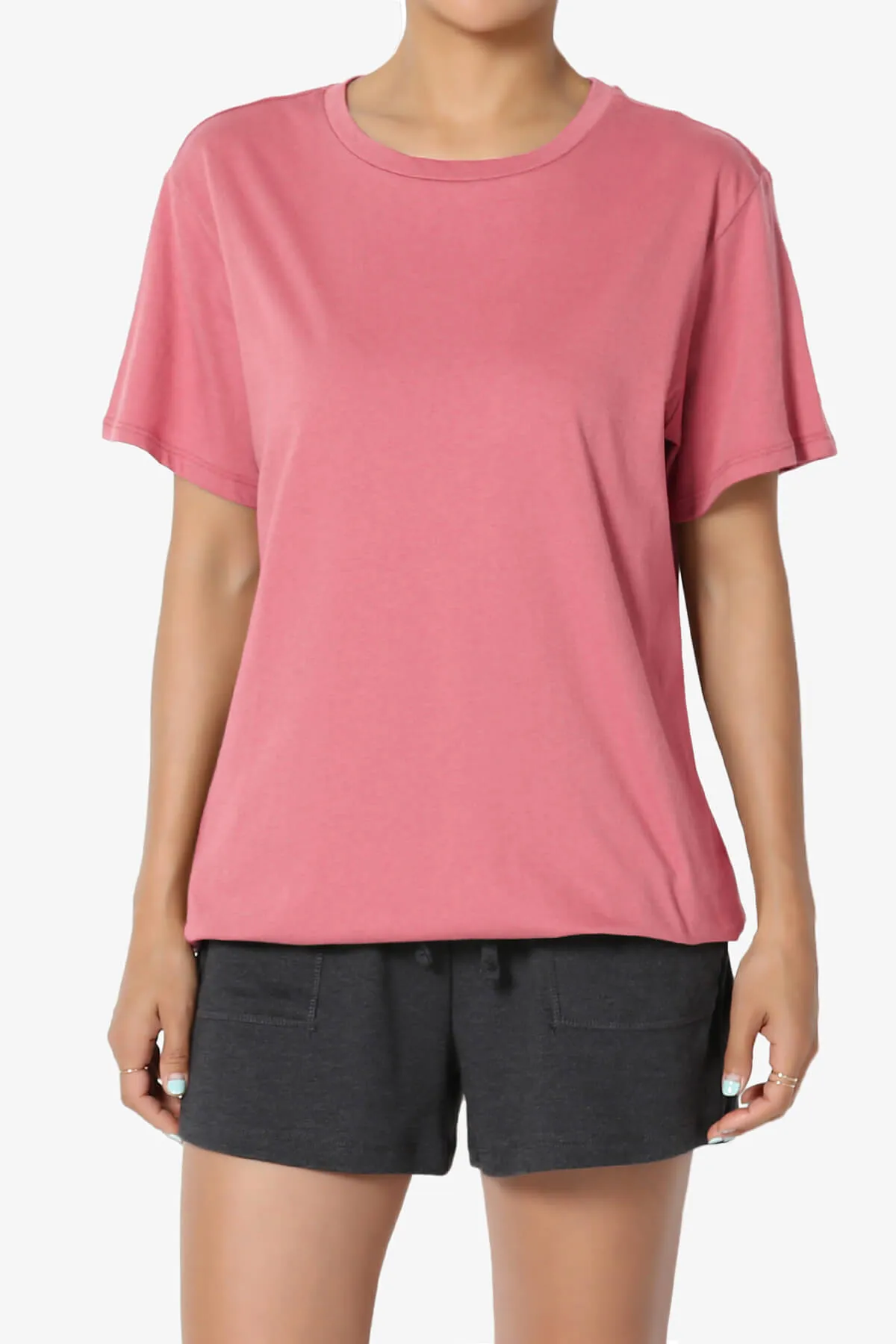 Mayra O Neck Cotton Boyfriend Tee PLUS