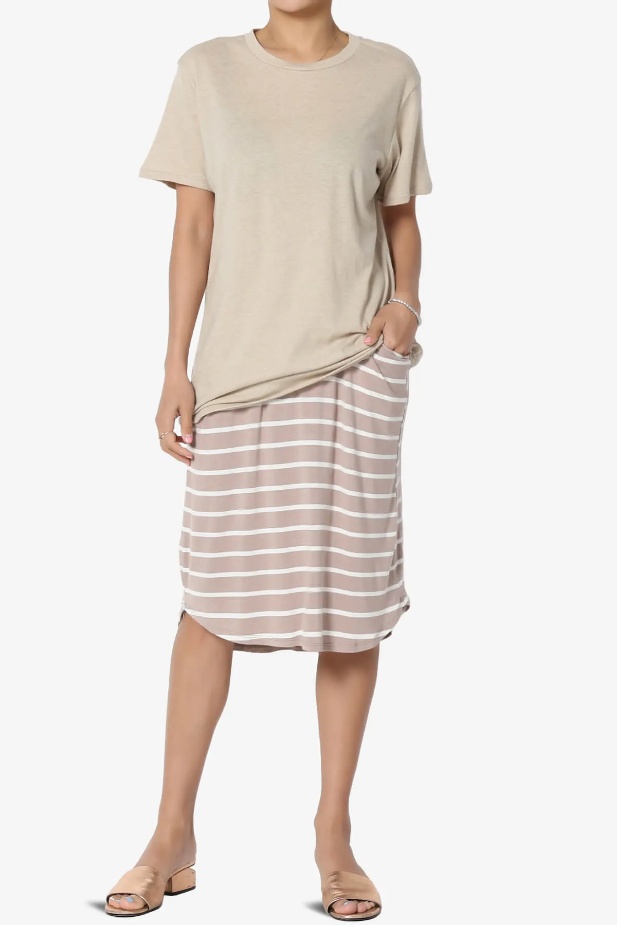 Mayra O Neck Cotton Boyfriend Tee PLUS