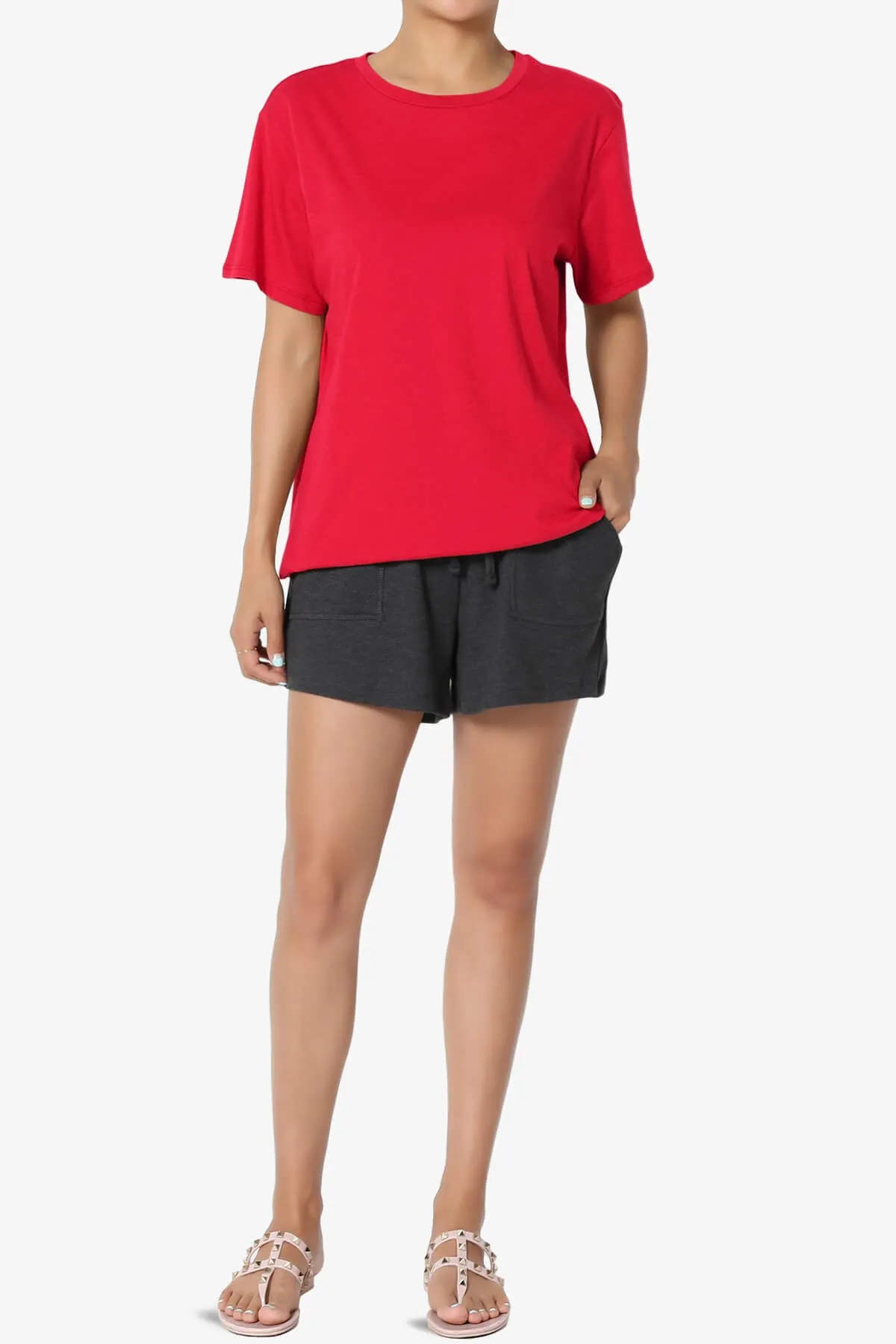 Mayra O Neck Cotton Boyfriend Tee PLUS