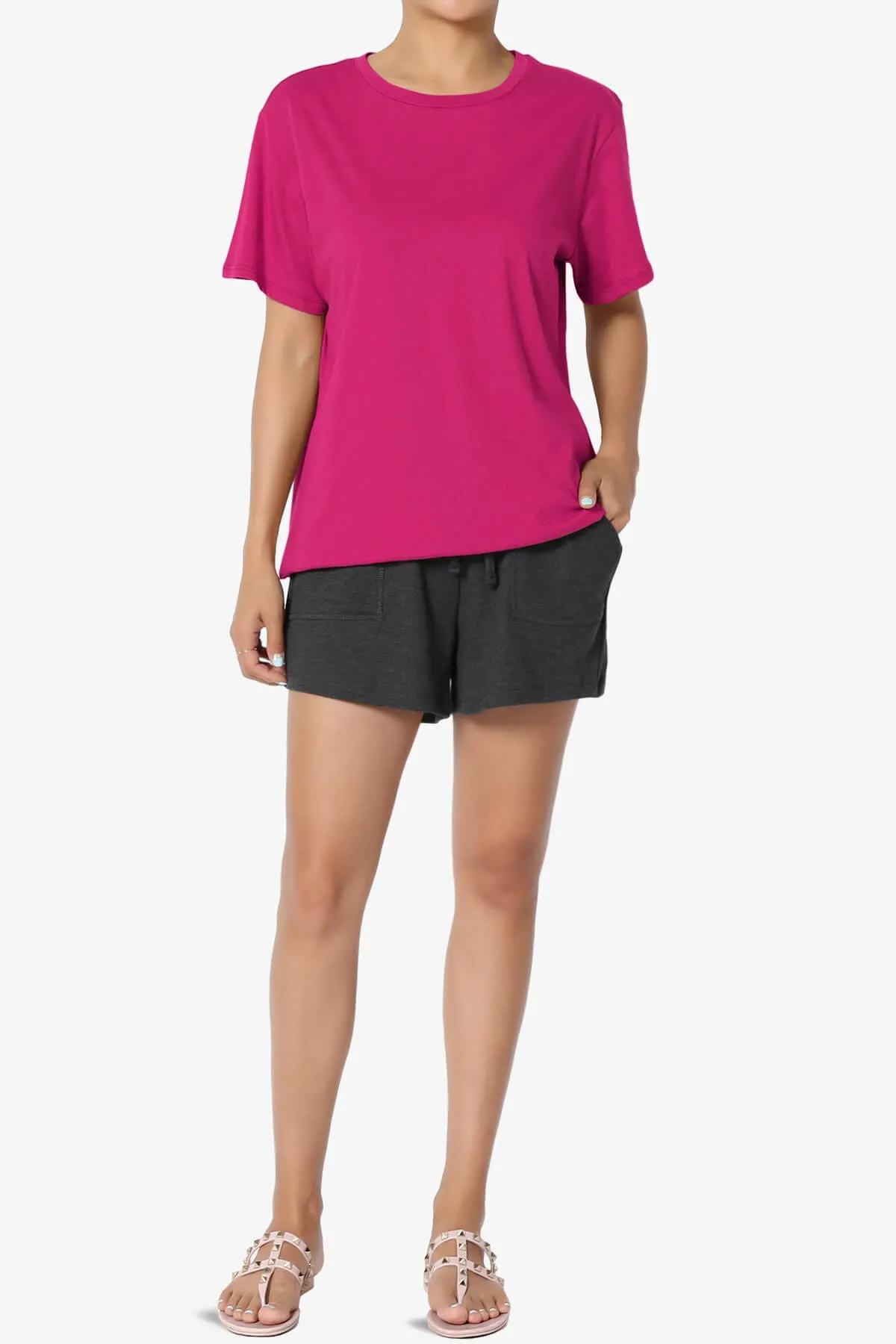 Mayra O Neck Cotton Boyfriend Tee PLUS