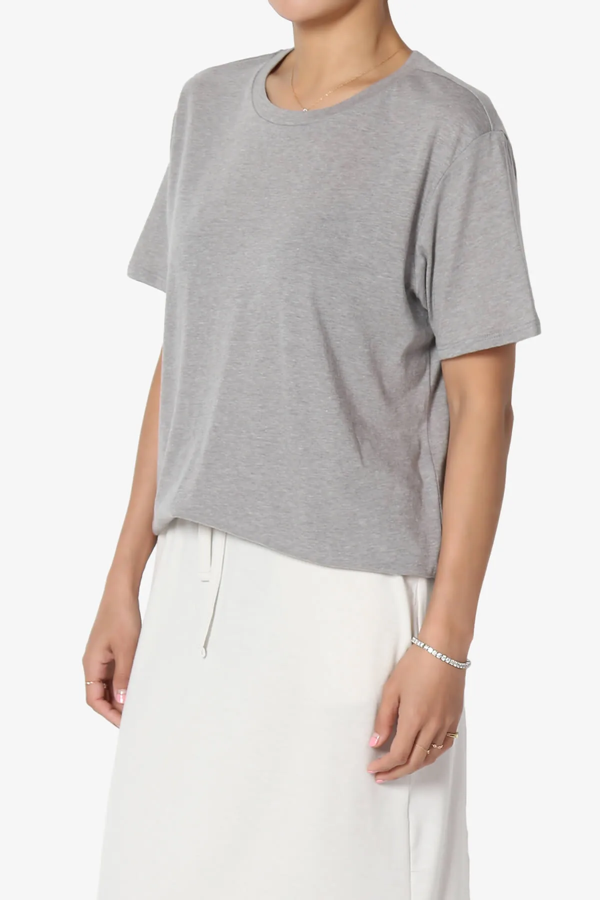 Mayra O Neck Cotton Boyfriend Tee PLUS