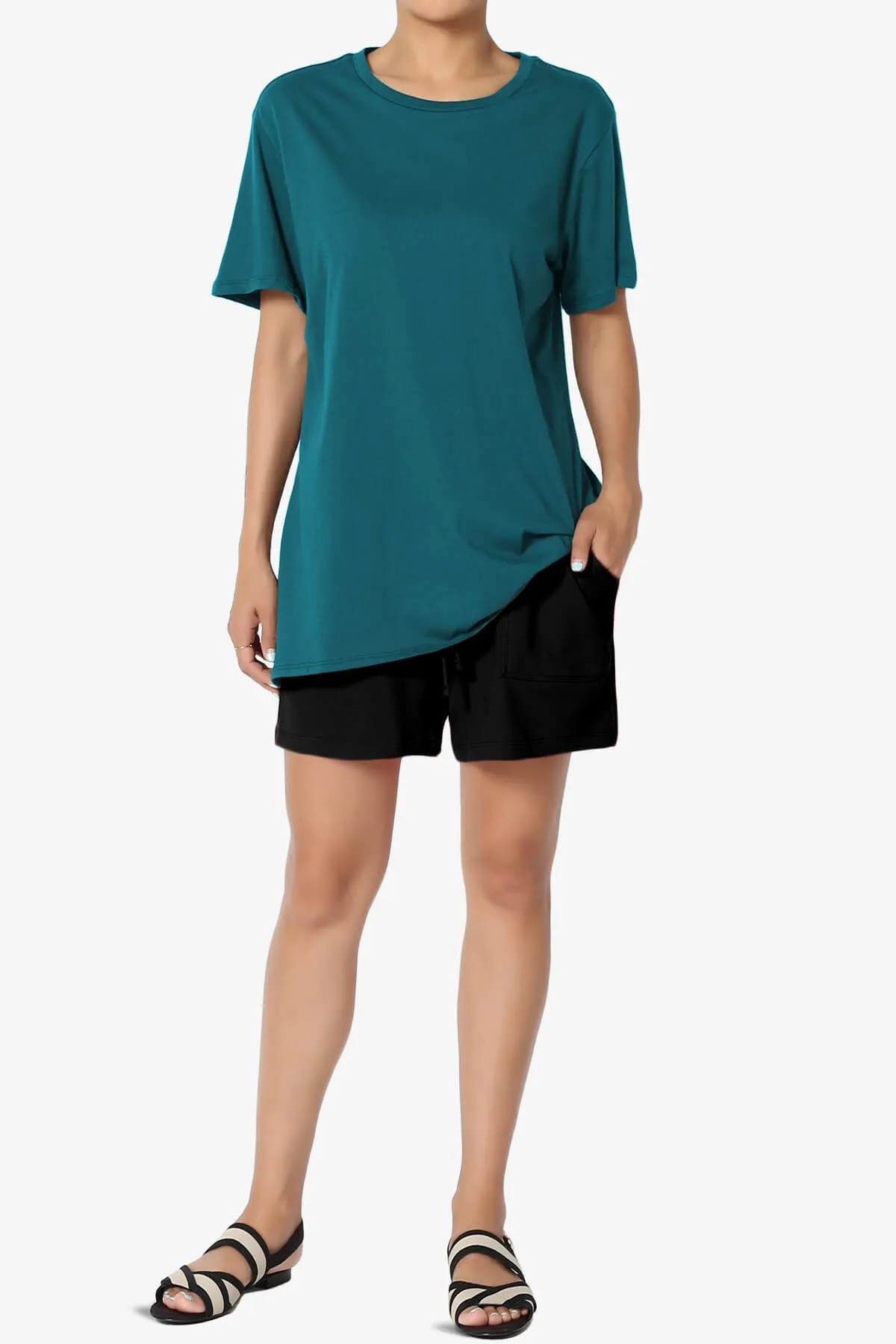 Mayra O Neck Cotton Boyfriend Tee PLUS