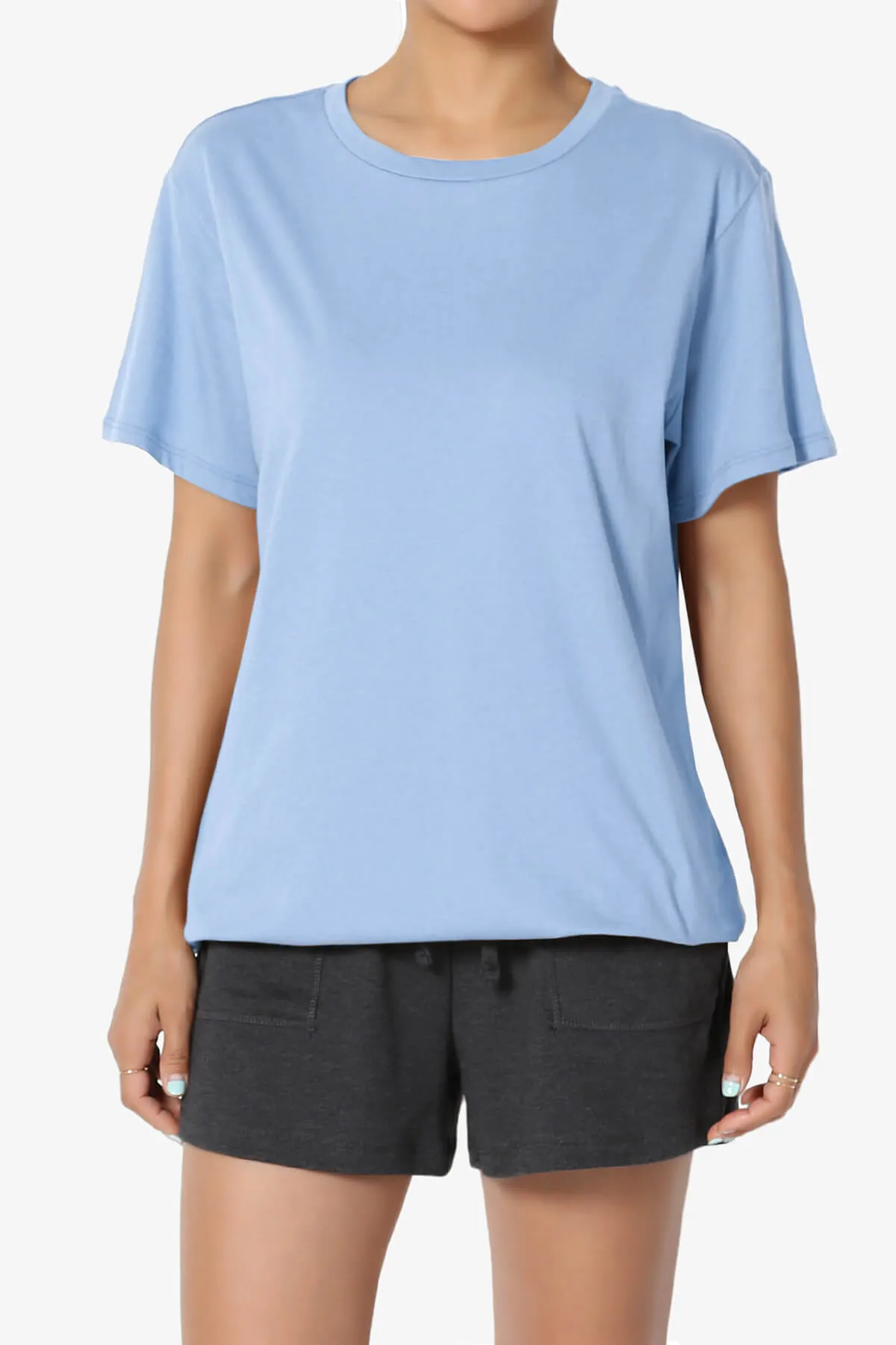 Mayra O Neck Cotton Boyfriend Tee PLUS