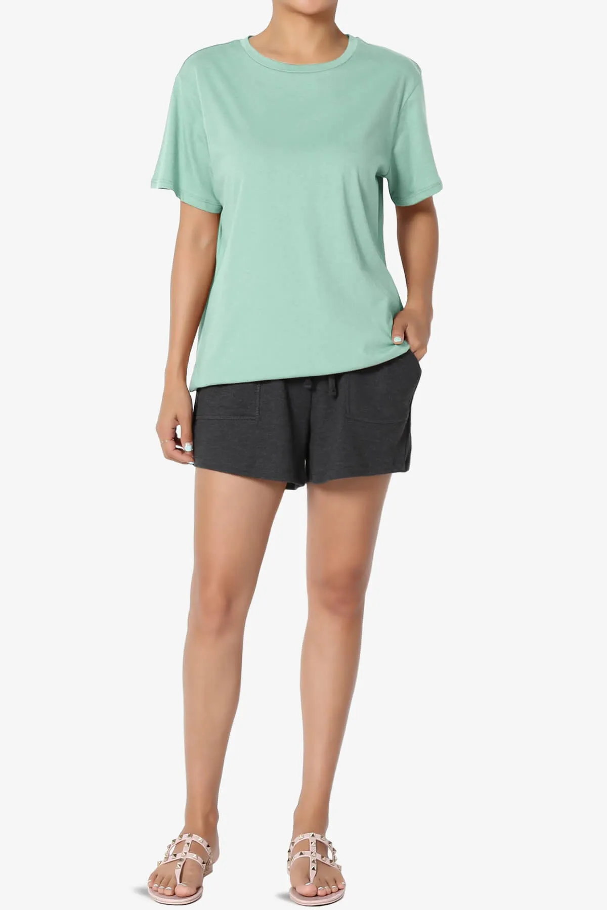 Mayra O Neck Cotton Boyfriend Tee PLUS