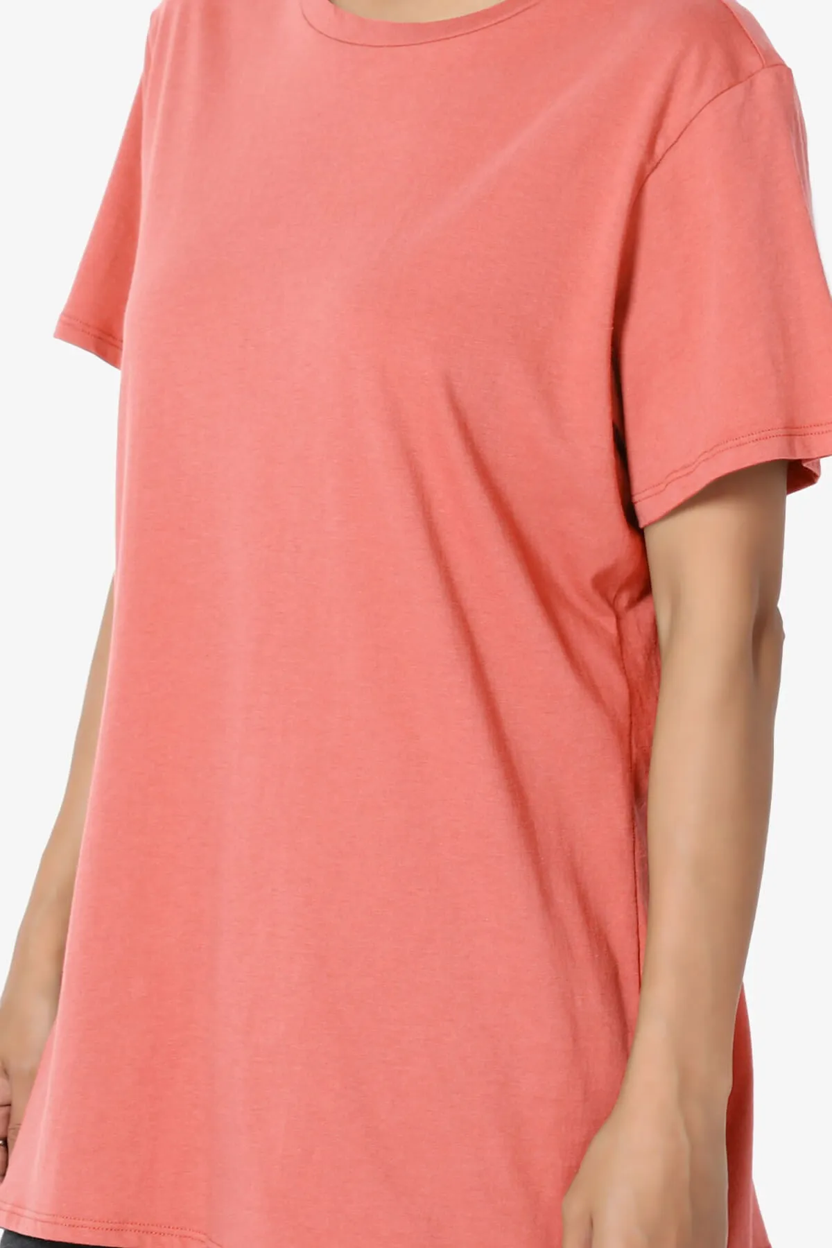 Mayra O Neck Cotton Boyfriend Tee PLUS