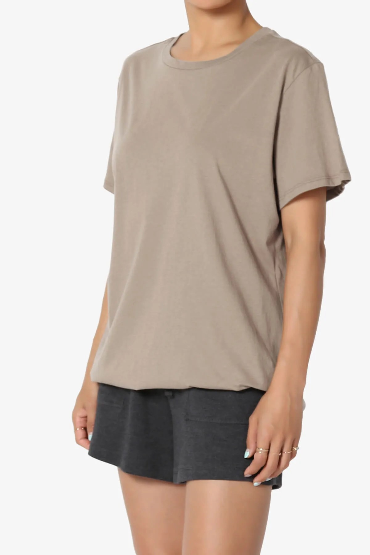 Mayra O Neck Cotton Boyfriend Tee PLUS
