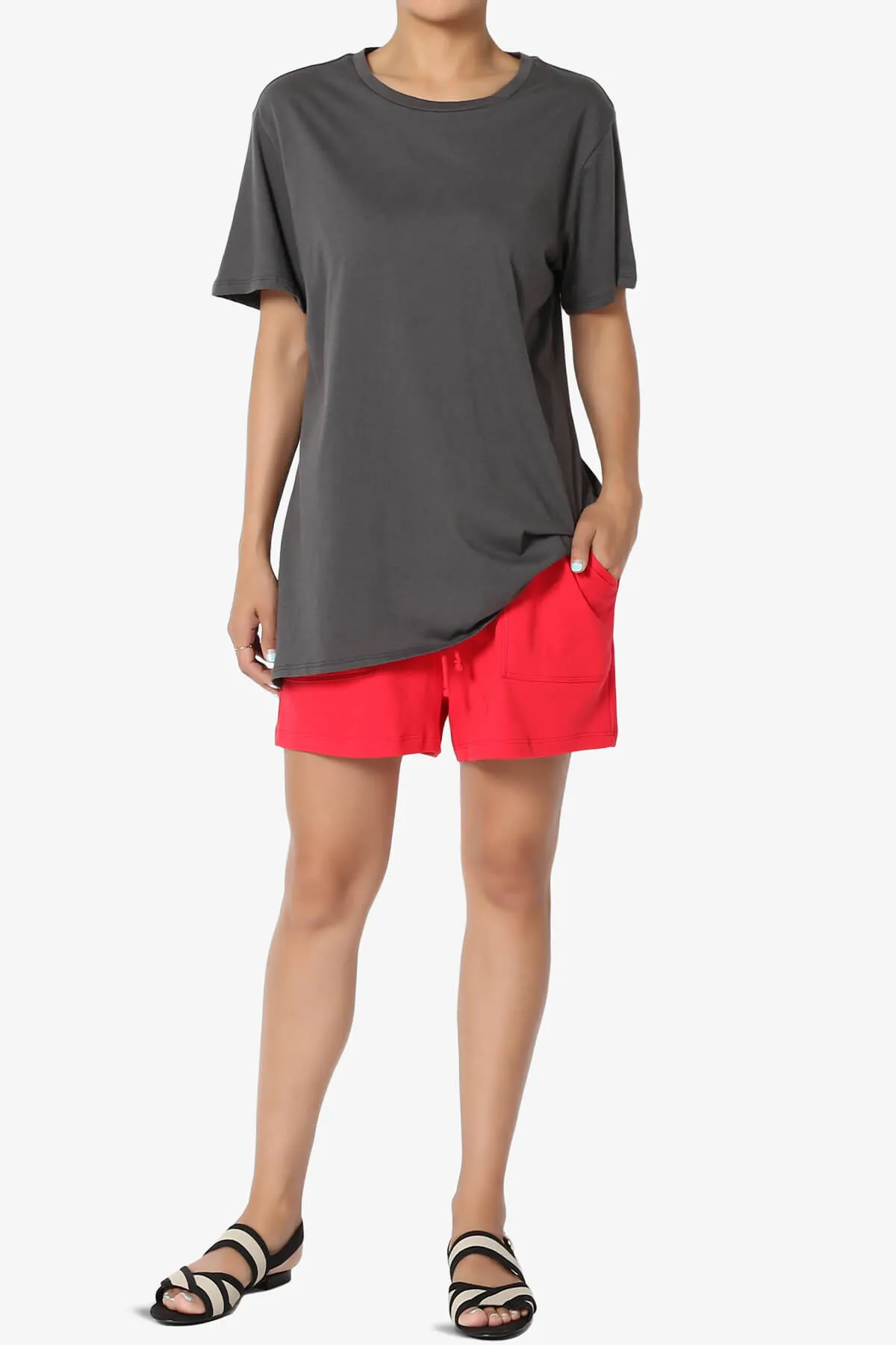 Mayra O Neck Cotton Boyfriend Tee PLUS