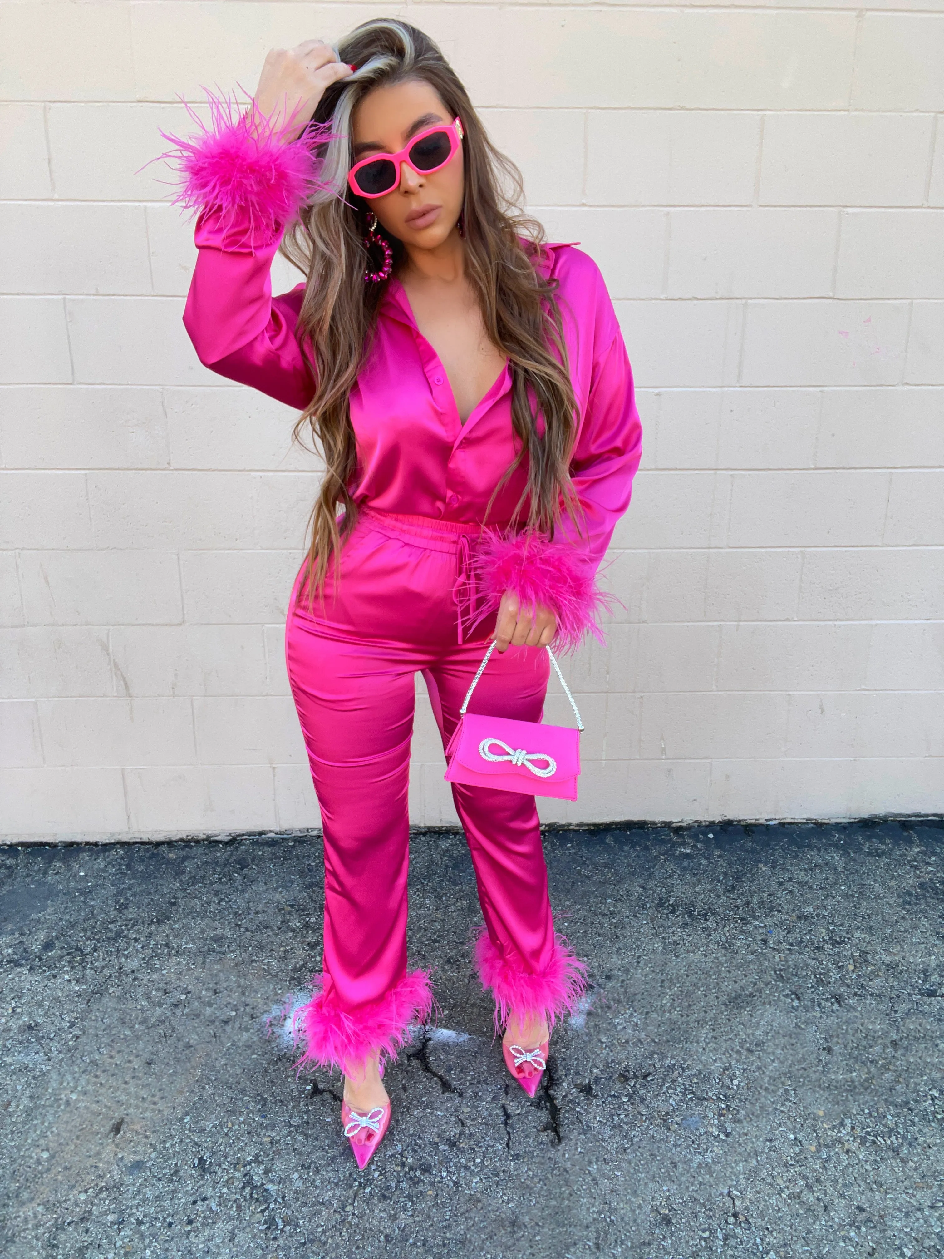 Mia Silk Set (Pink)