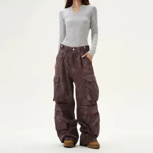 Multi-Pocket Denim Cargo Pants