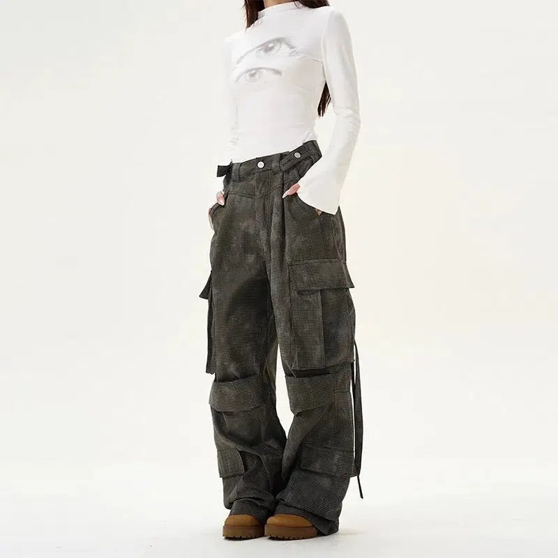 Multi-Pocket Denim Cargo Pants