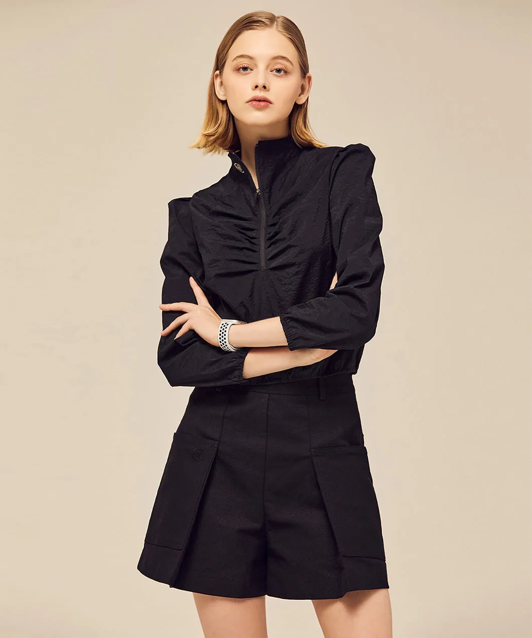 MYCL Big Pocket Culotte Short Pants - Black