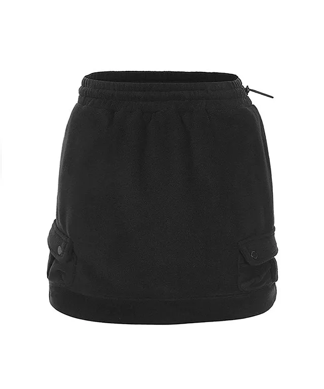 MYCL Soft-Fleece Banded Skirt - Black