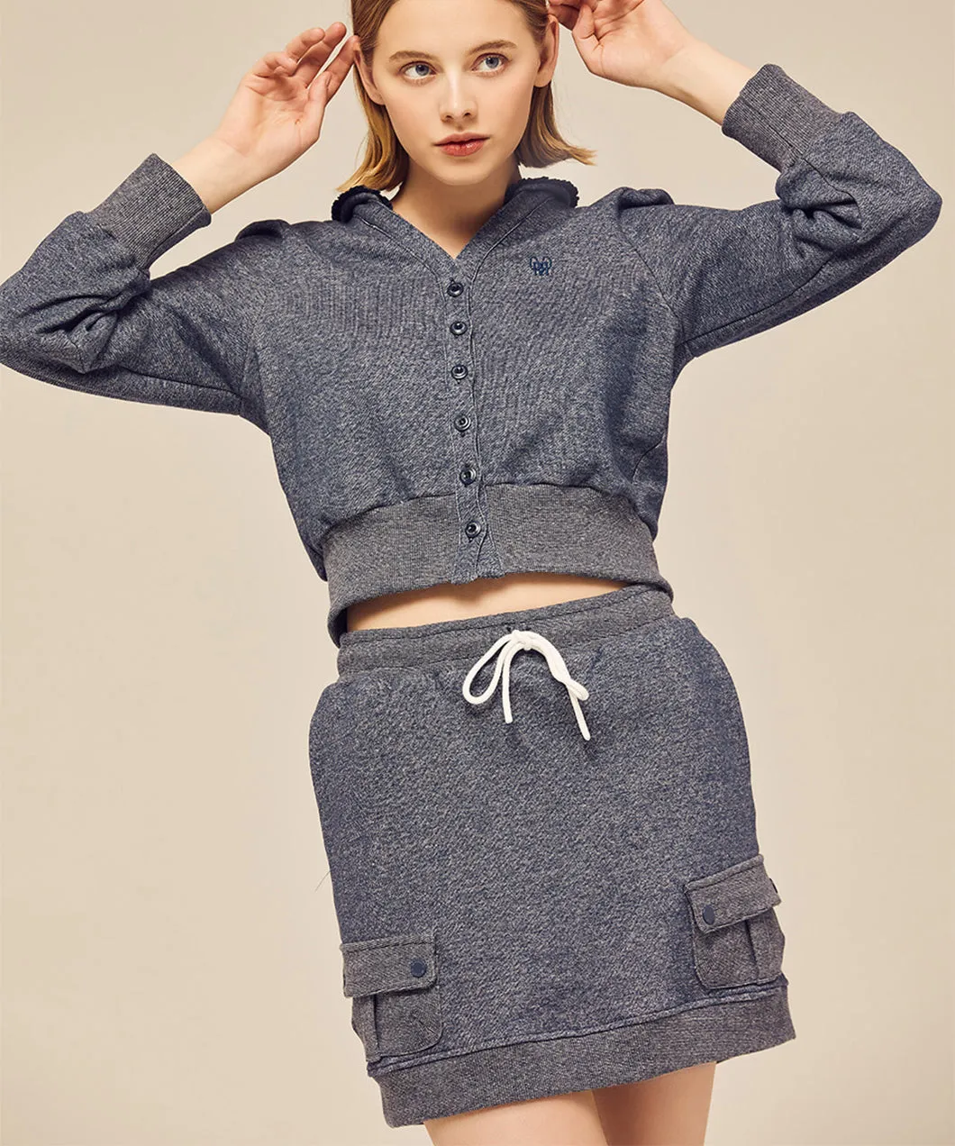 MYCL Track Skirt Melange Blue