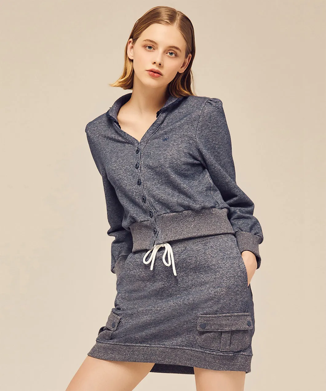 MYCL Track Skirt Melange Blue