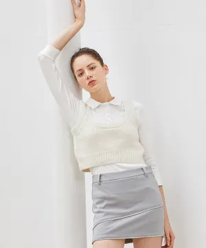 MYCL  Zipper Culotte Skirt - Grey
