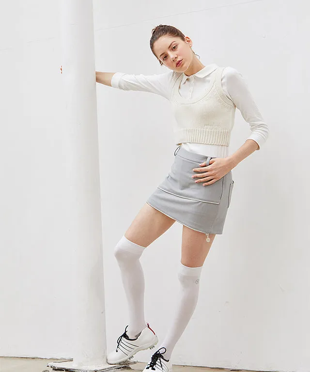 MYCL  Zipper Culotte Skirt - Grey