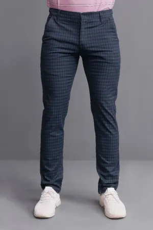 NAVY GINGHAM PANTS