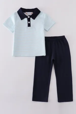 Navy Stripe Boy Set