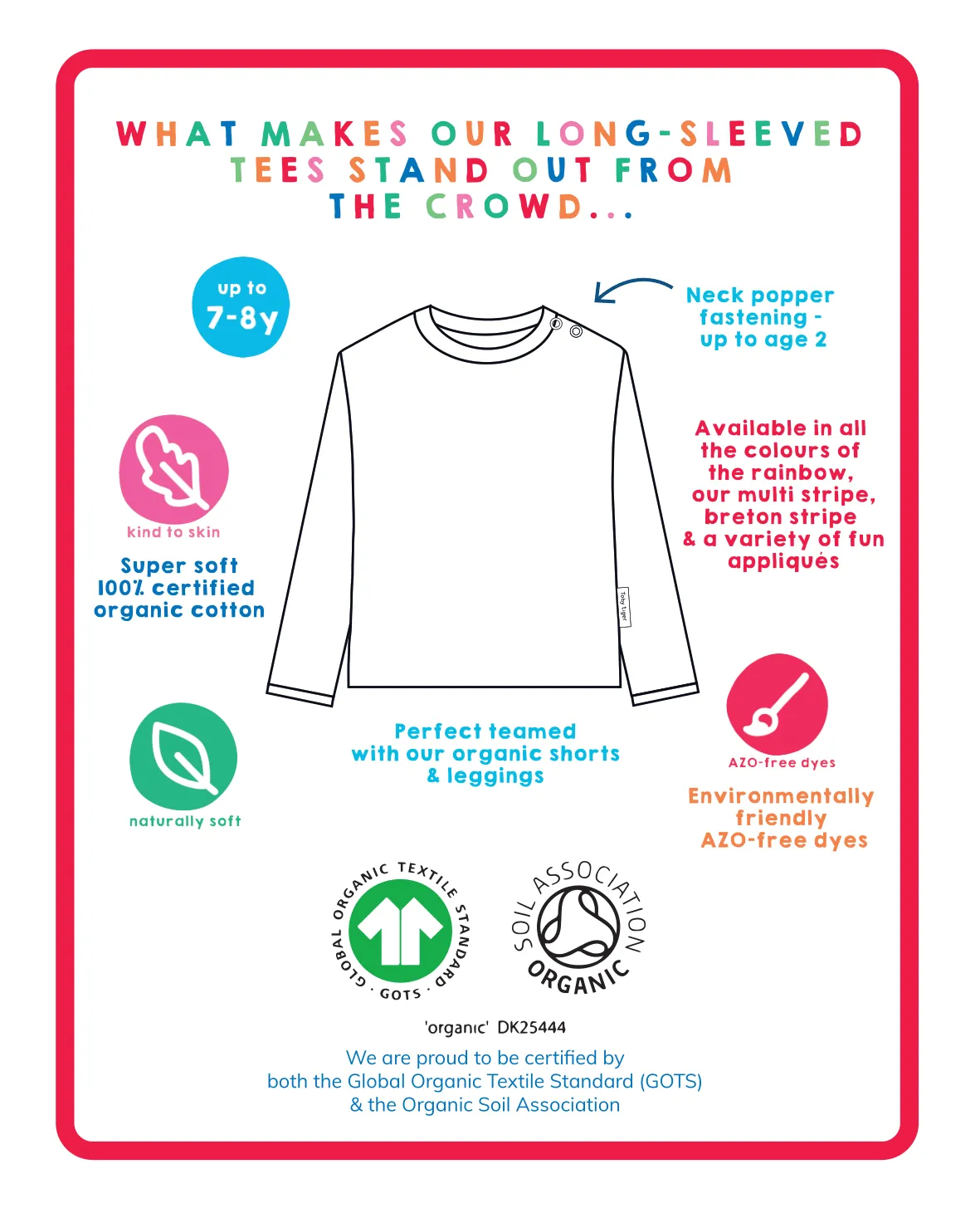 Organic Red Bird Applique T-Shirt
